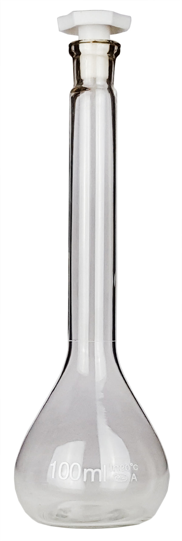 Flask, Volumetric with Plastic Stopper, 100ml, Case of 50
