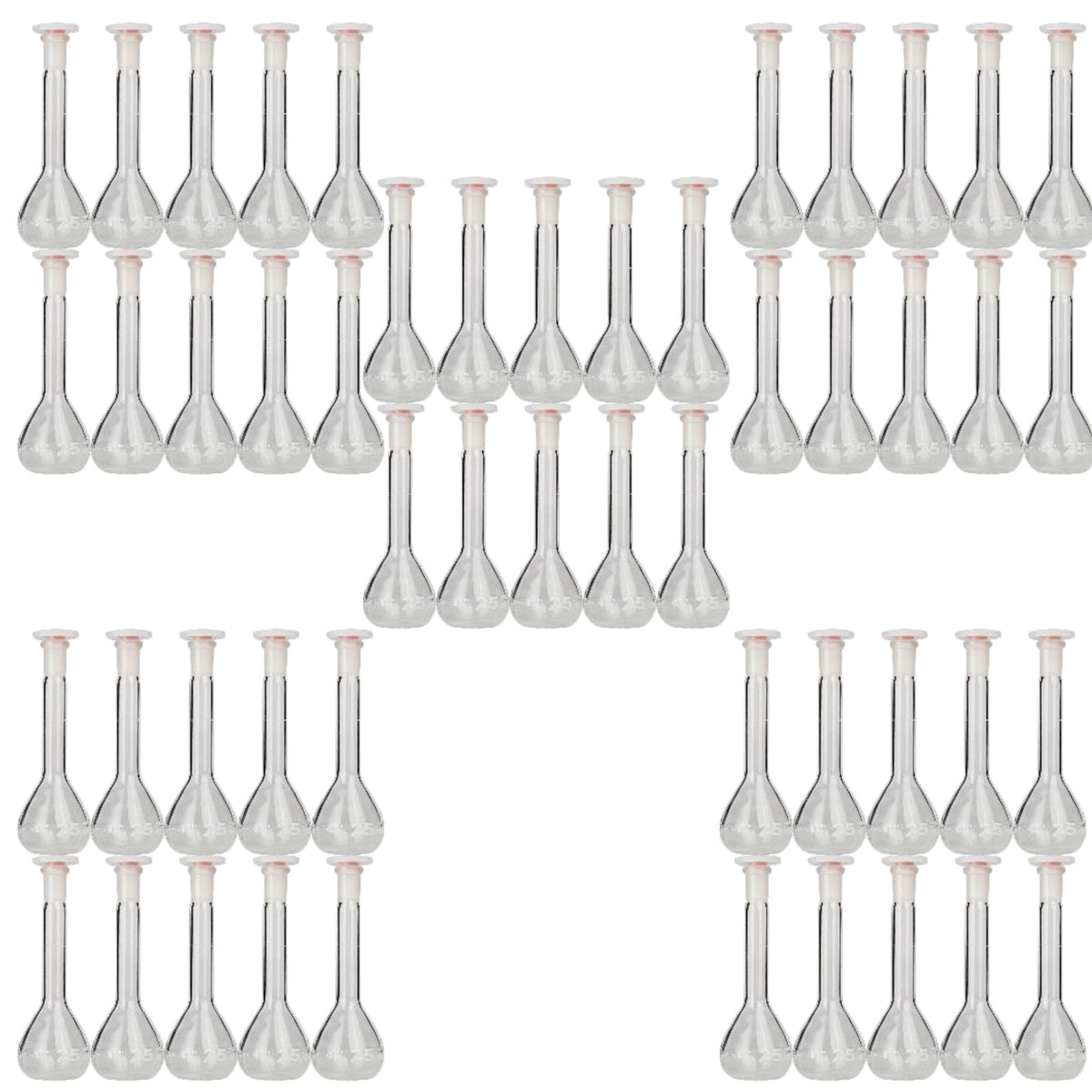 Flask, Volumetric with Plastic Stopper, 25ml, Case of 50