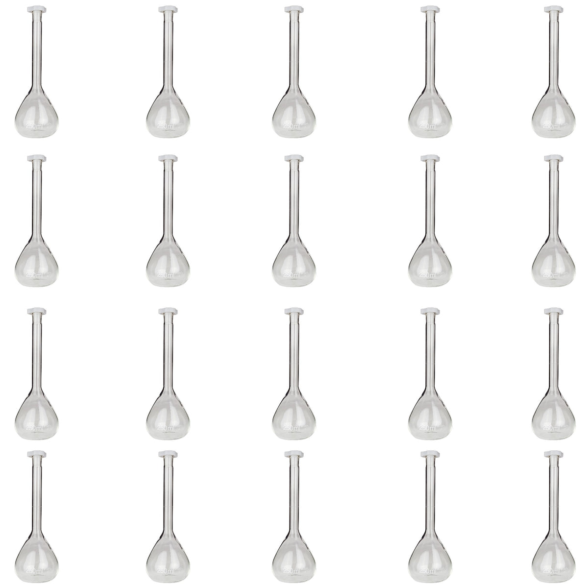 Flask, Volumetric with Plastic Stopper, 250ml, Case of 20