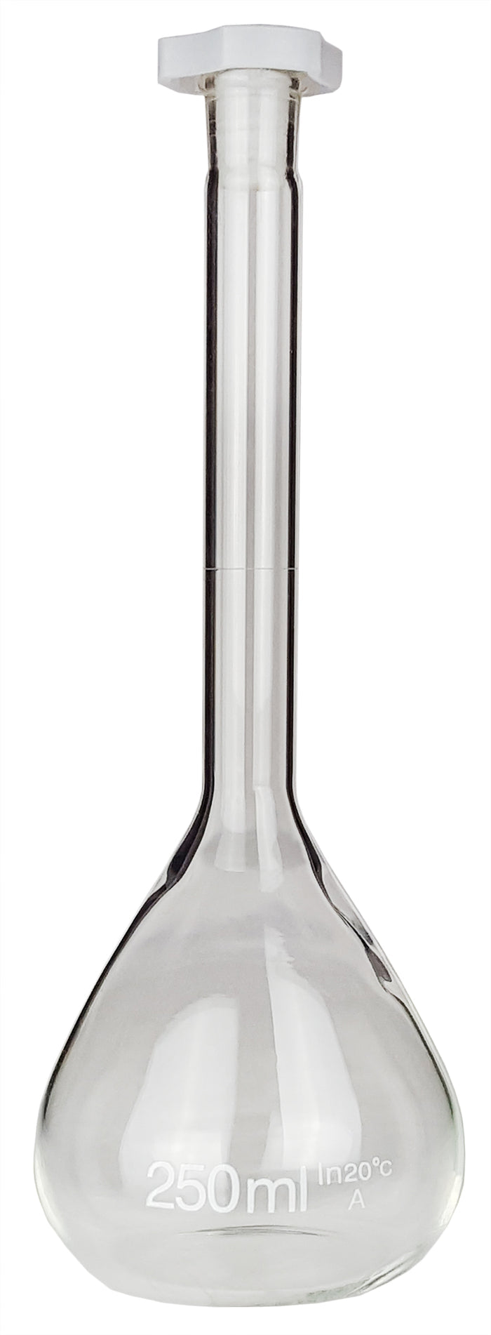 Flask, Volumetric with Plastic Stopper, 250ml, Case of 20