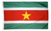 Suriname Flag 3x5 ft. Nylon SolarGuard Nyl-Glo 100% Made in USA to Official United Nations Design Specifications.