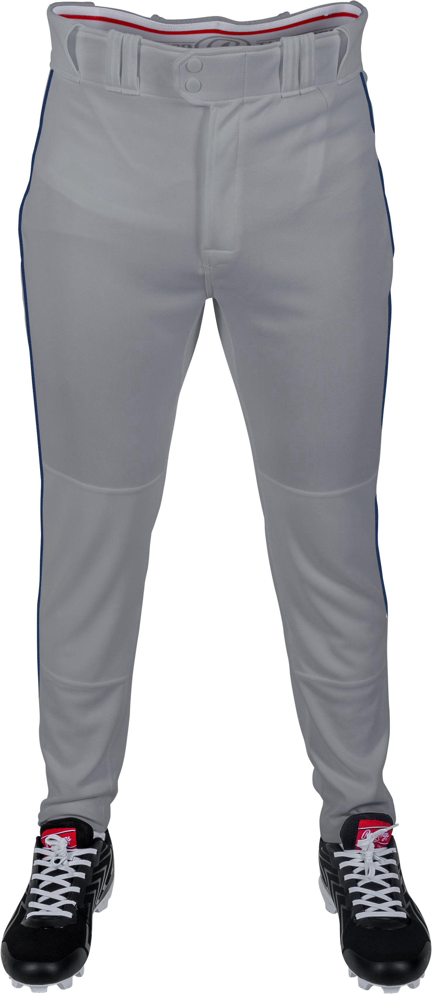 Rawlings Adult Plated Piped Pro Taper Fit Pant - Small - Blue Gray/Navy