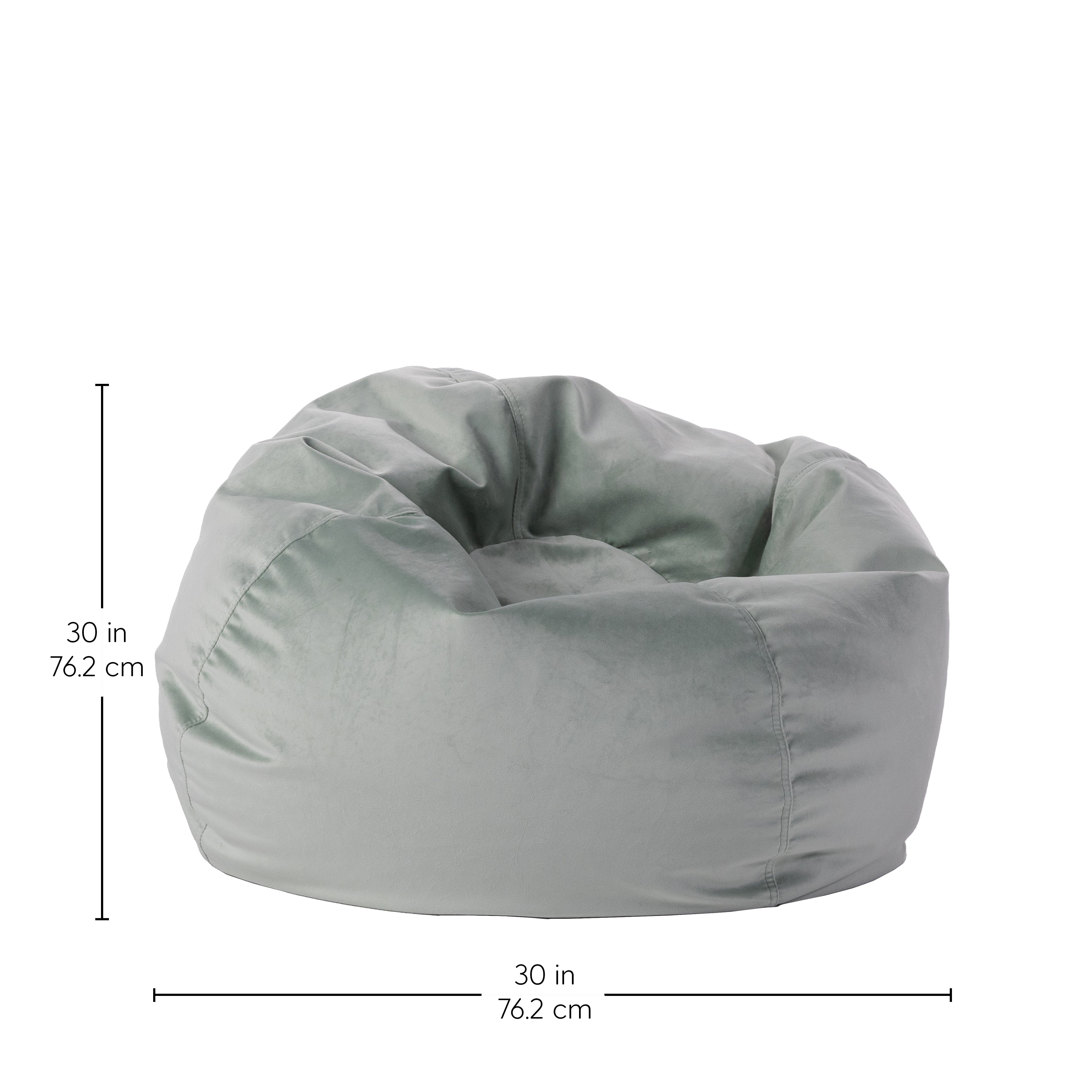 30" Round Velvety Bean Bag - Aloe