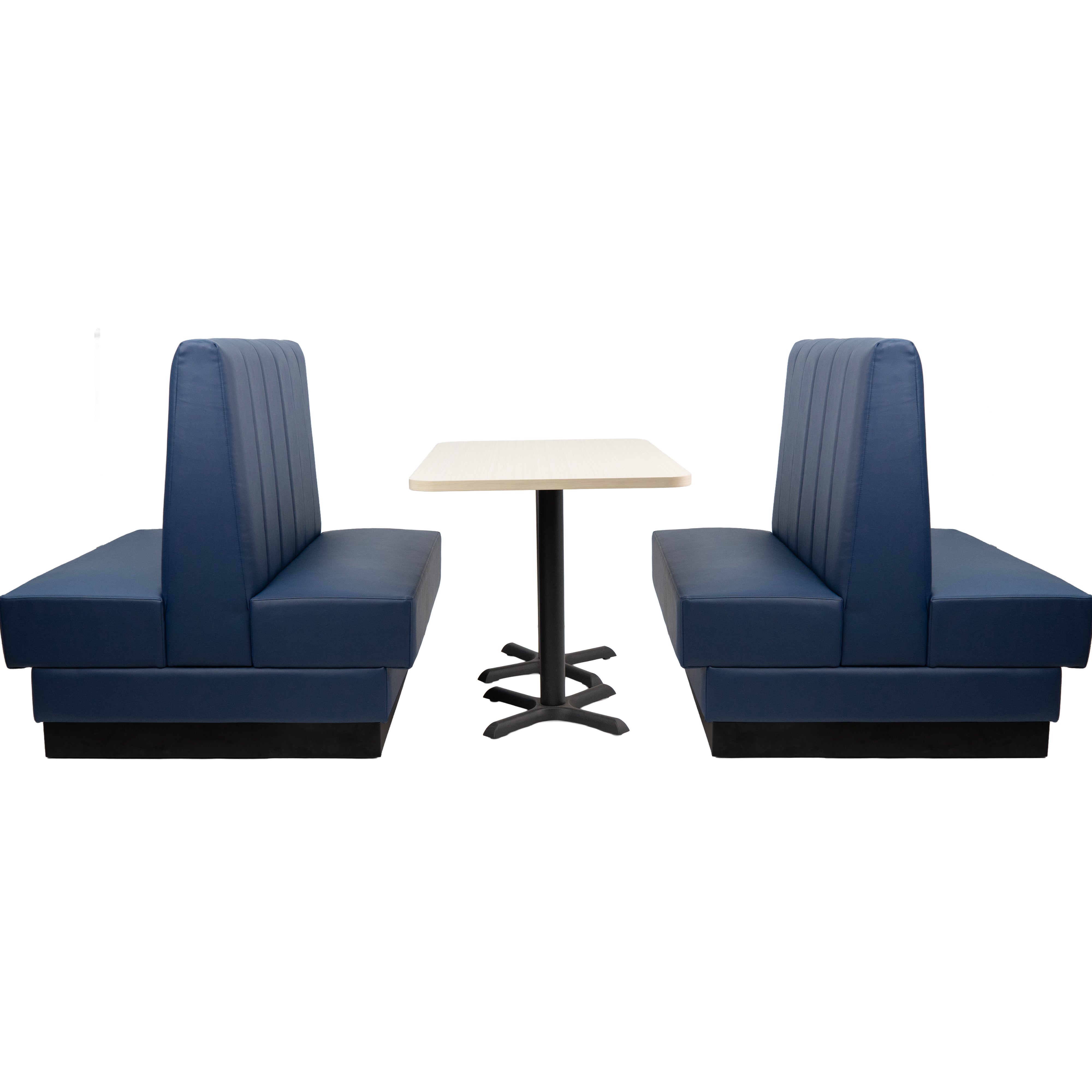 Pro Series Channel Back Double-Sided Restaurant Booth Seating - Navy