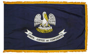 Louisiana State Flag 4x6 ft. Nylon with Pole Sleeve and Gold Fringe for Parades, and Indoor Display