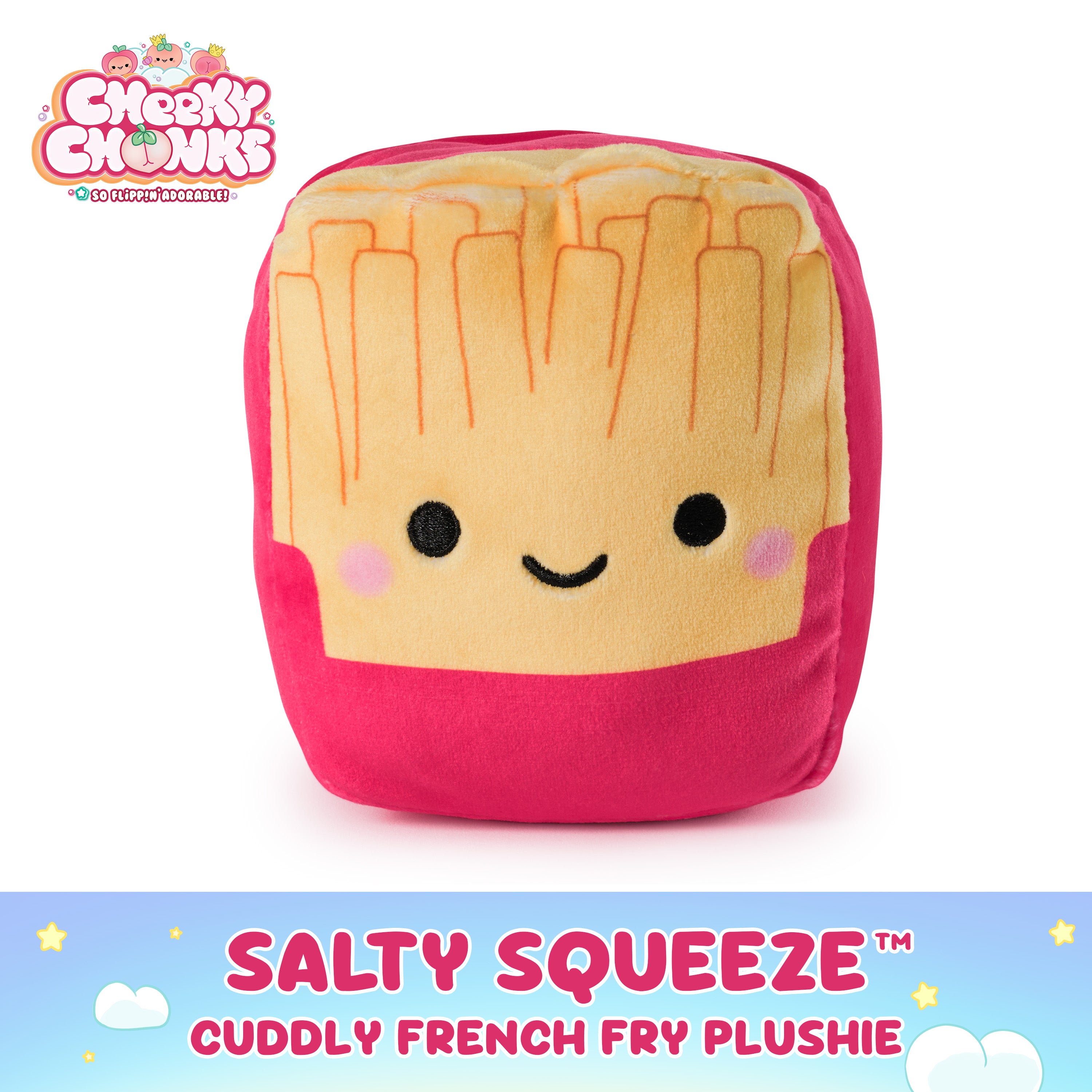 Cheeky Chonks Snacky Seats CDU, 4.5” Reversible Plush Toys Assorted Styles