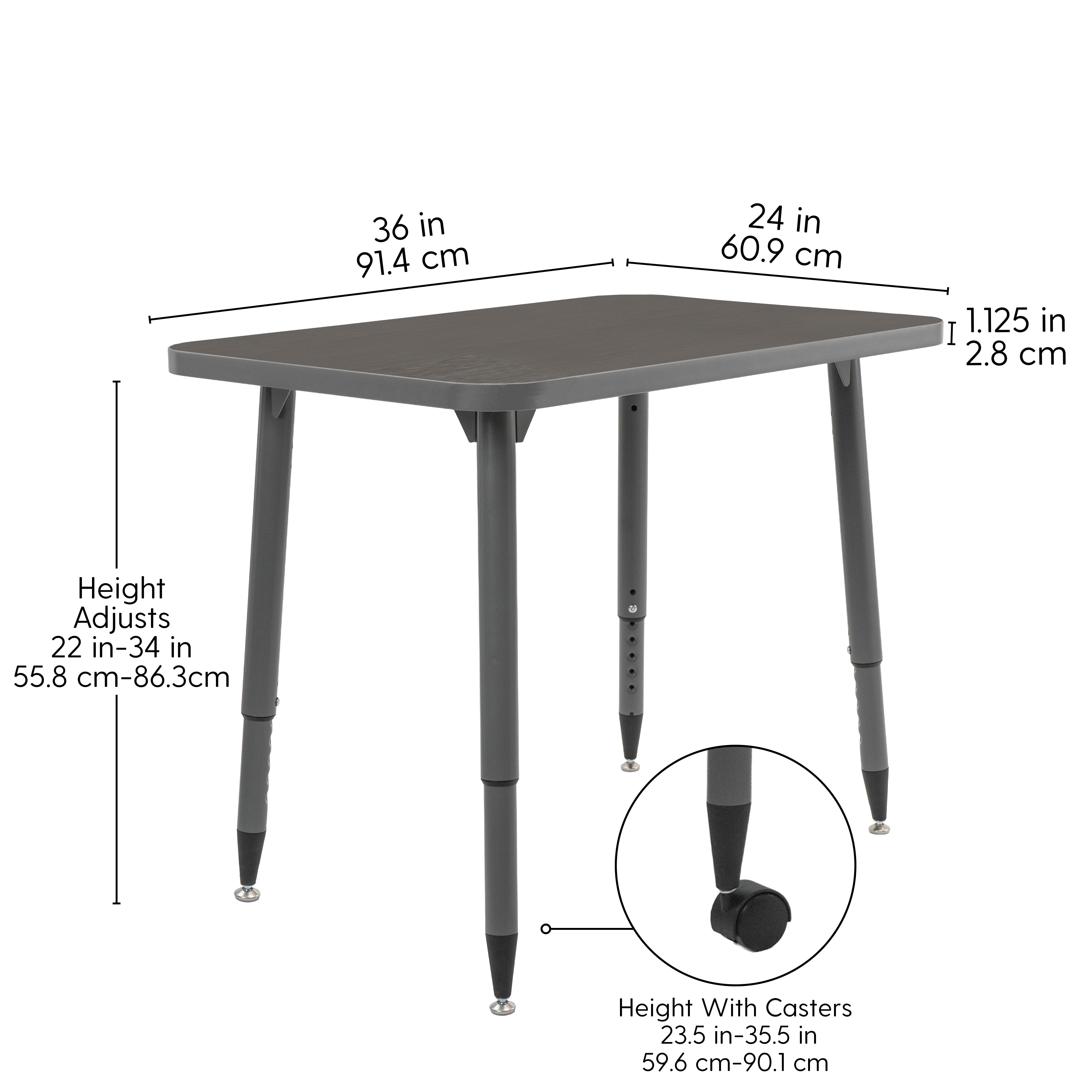 Adapte 24" x 36" Rectangle Thermofused Activity Table with Adjustable Tapered Legs - Cosmic Strandz/North Sea