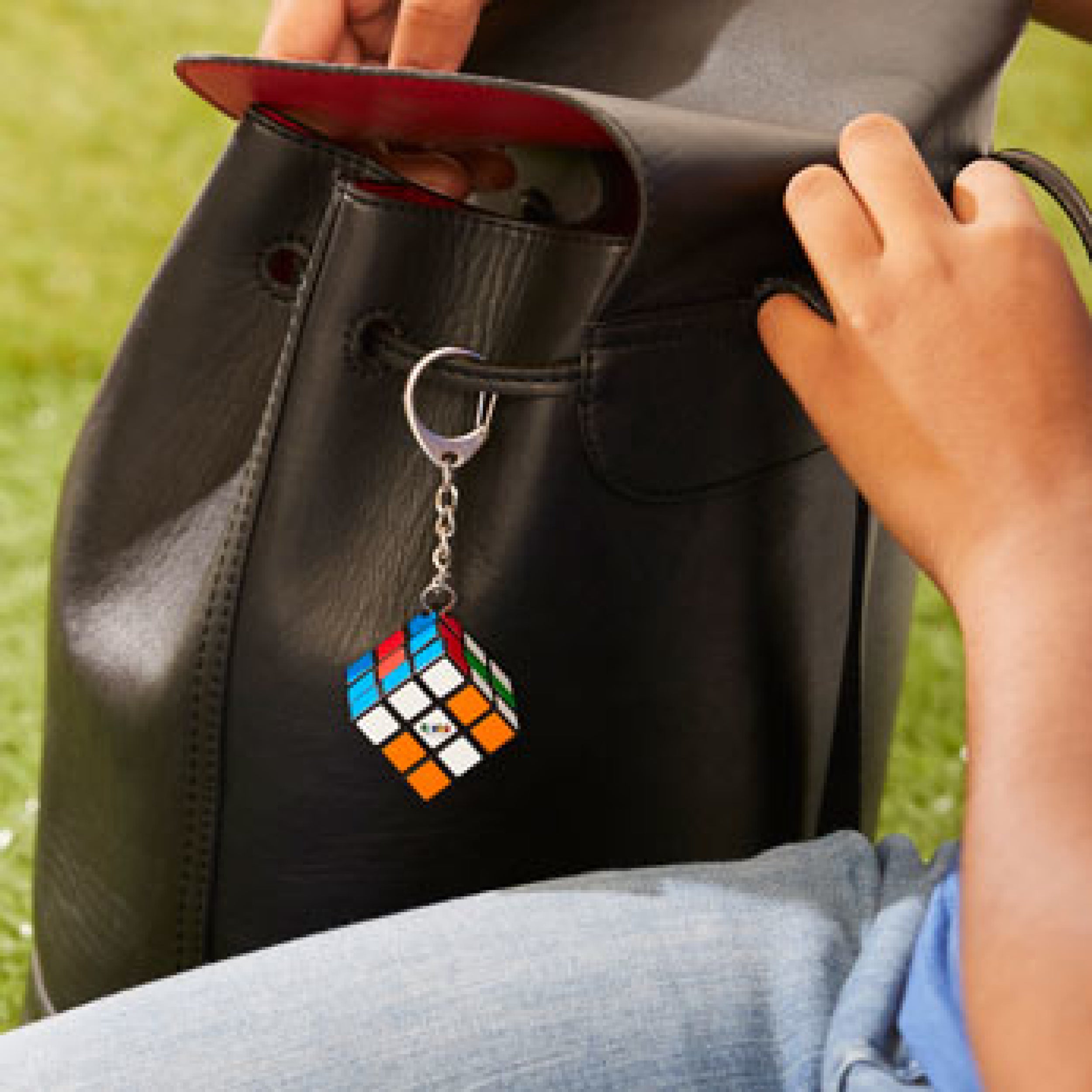 Rubik’s Cube Keyring Edition. Classic 3x3 Mini Cube Keyring Accessory, Travel Puzzle Toy