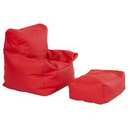 SoftScape Bean Bag Chair and Ottoman - Red