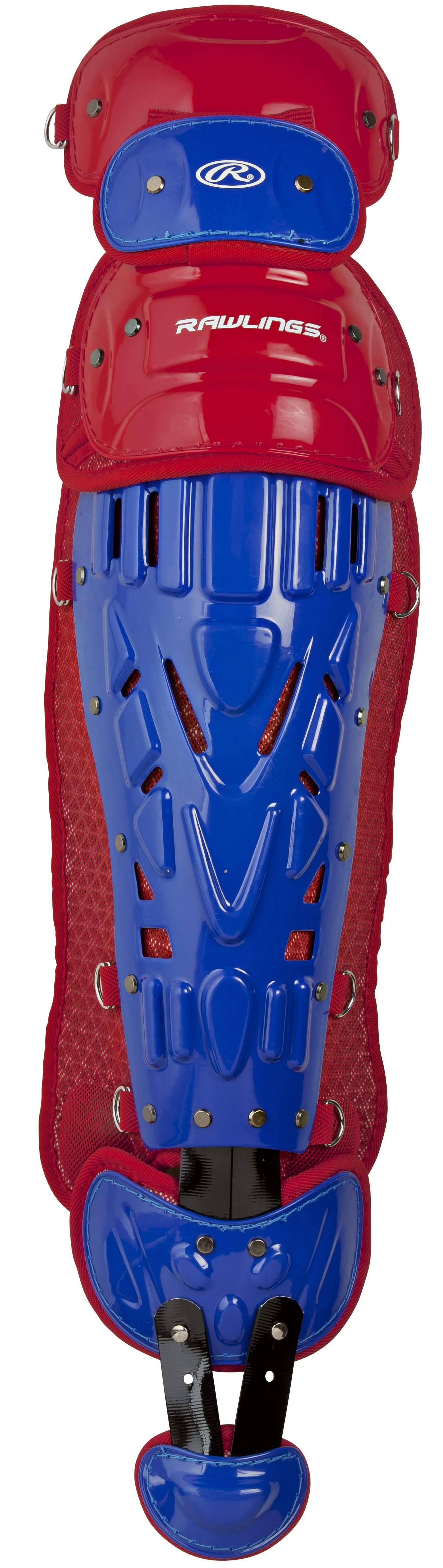 Rawlings Velo 2.0 Adult Catchers Leg Guards - Royal/Scarlet