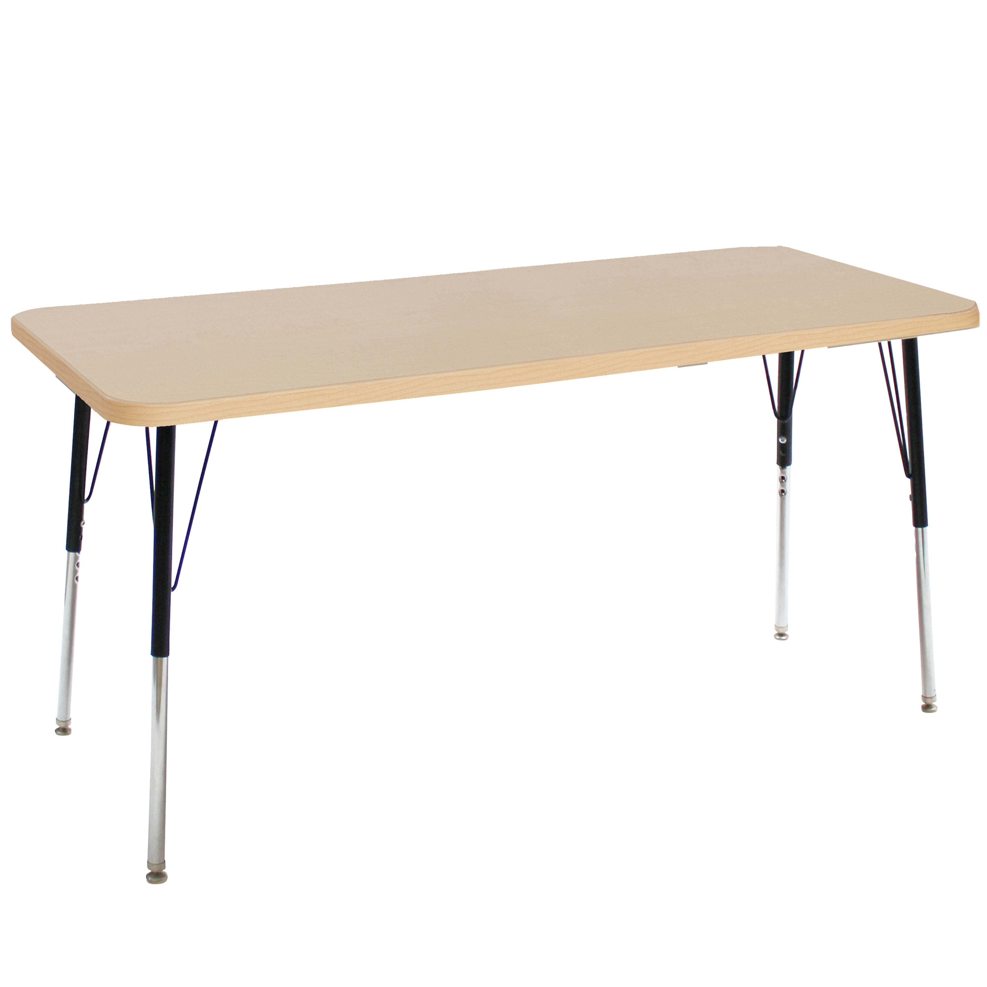 24" x 60" Rectangle La Madera Activity Table with Standard Legs - Maple Grain/Black
