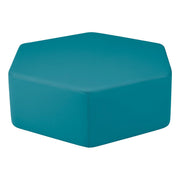 Pro Series Upholstered Hexagon Ottoman 12" Height - Teal