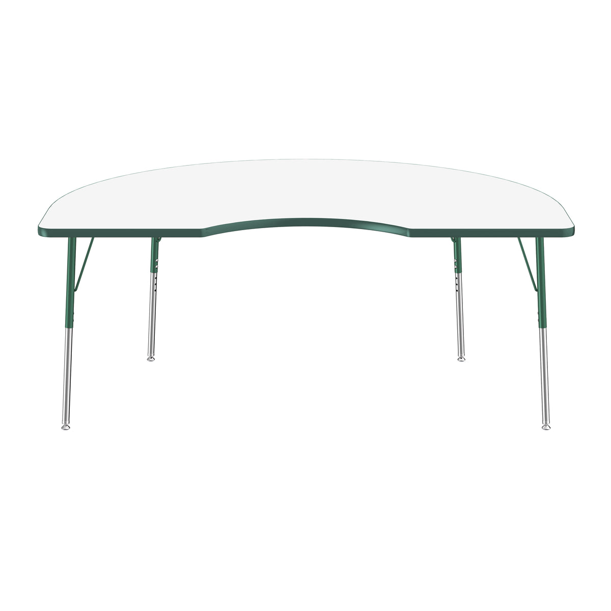 48" x 72" Kidney Dry-Erase Activity Table with Adjustable Standard Swivel Glide Legs - Whiteboard/Green