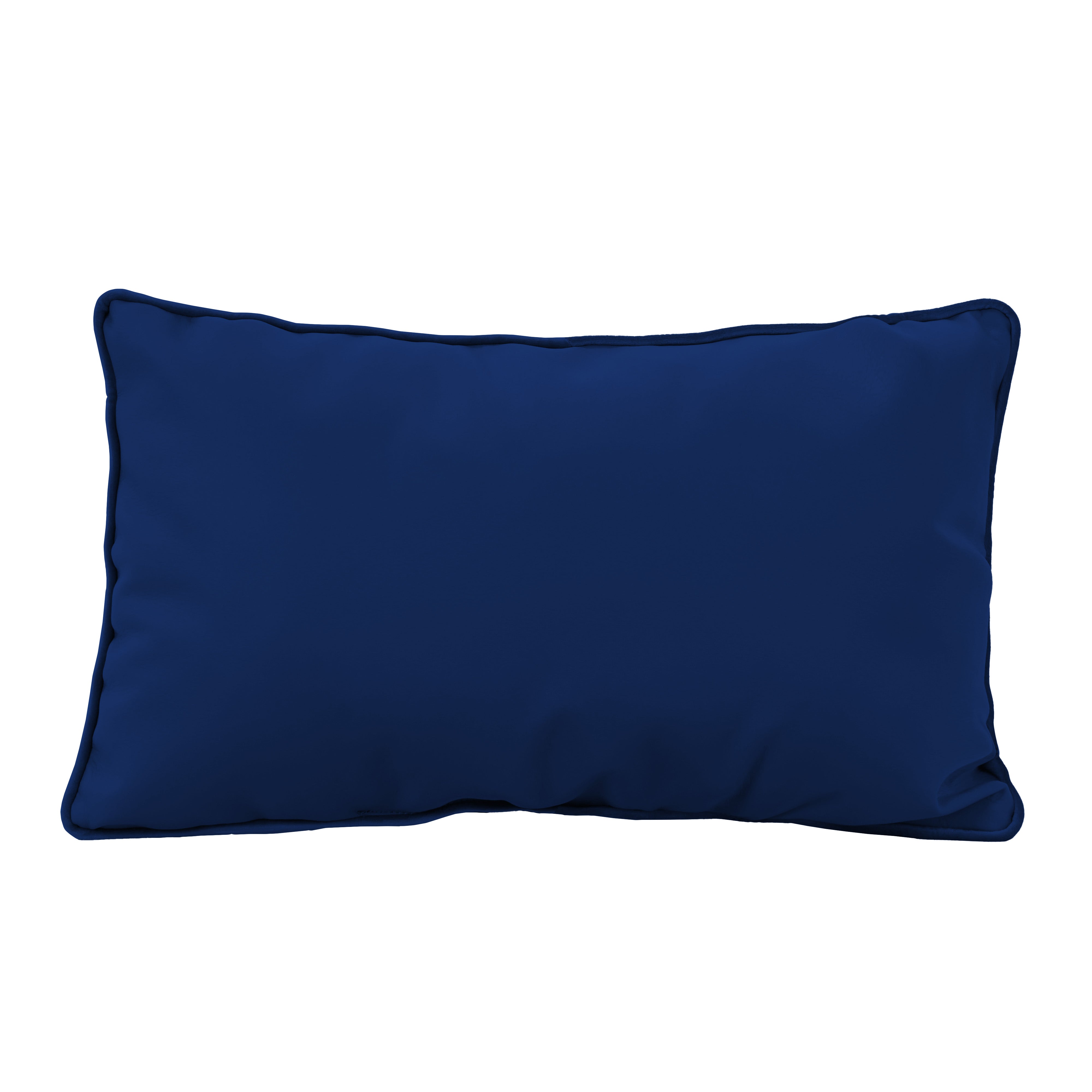 12" x 20" Rectangle Lumbar Microfiber and Faux Leather Pillow with Piping, 2-Piece - Eclipse