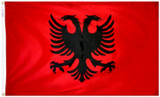 Albania Flag 4x6 ft. Nylon SolarGuard Nyl-Glo 100% Made in USA to Official United Nations Design Specifications.