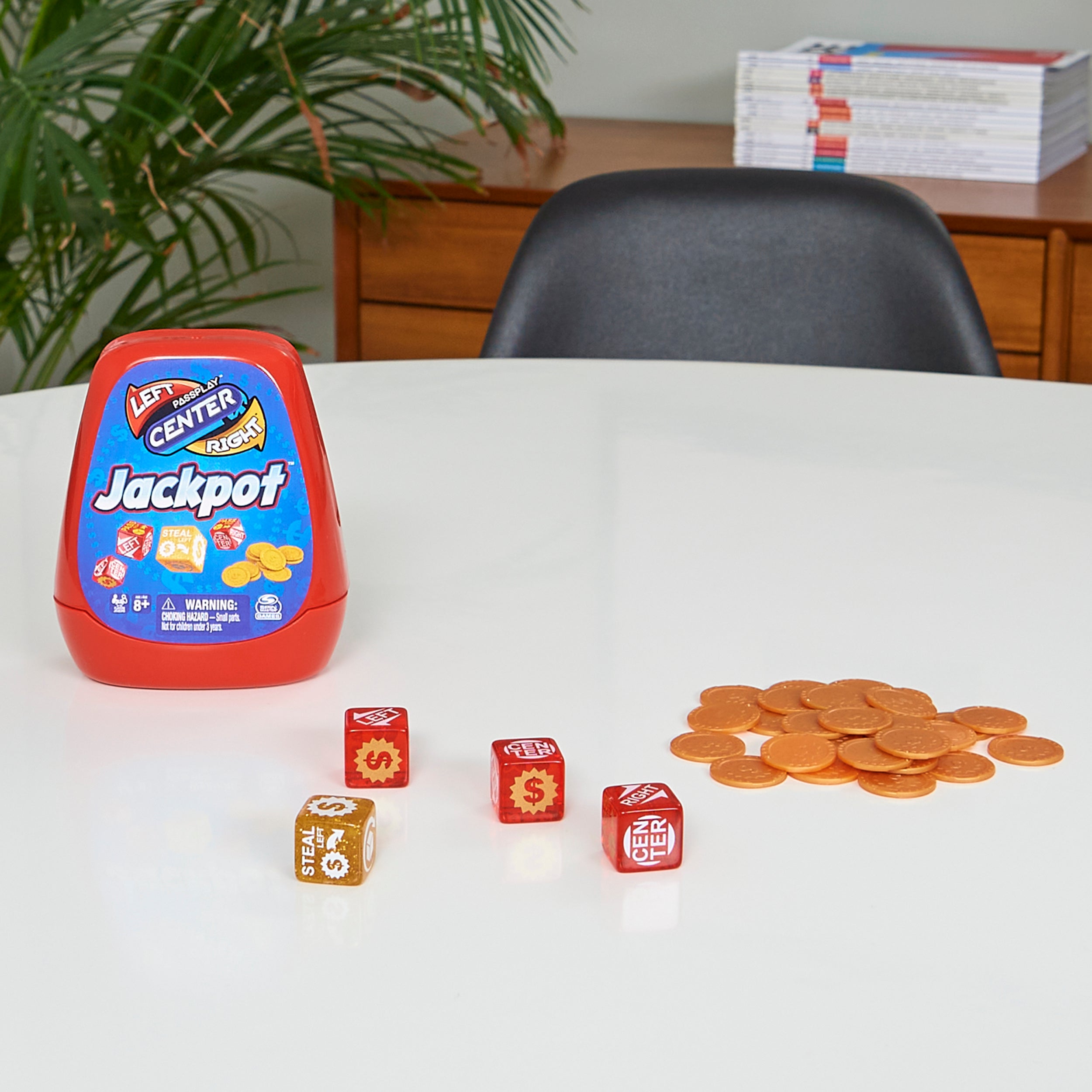 The Game of Left Center Right, Jackpot Dice Game Small Group or Large Party Family Travel Board Game, for Kids & Adults Ages 8 and up