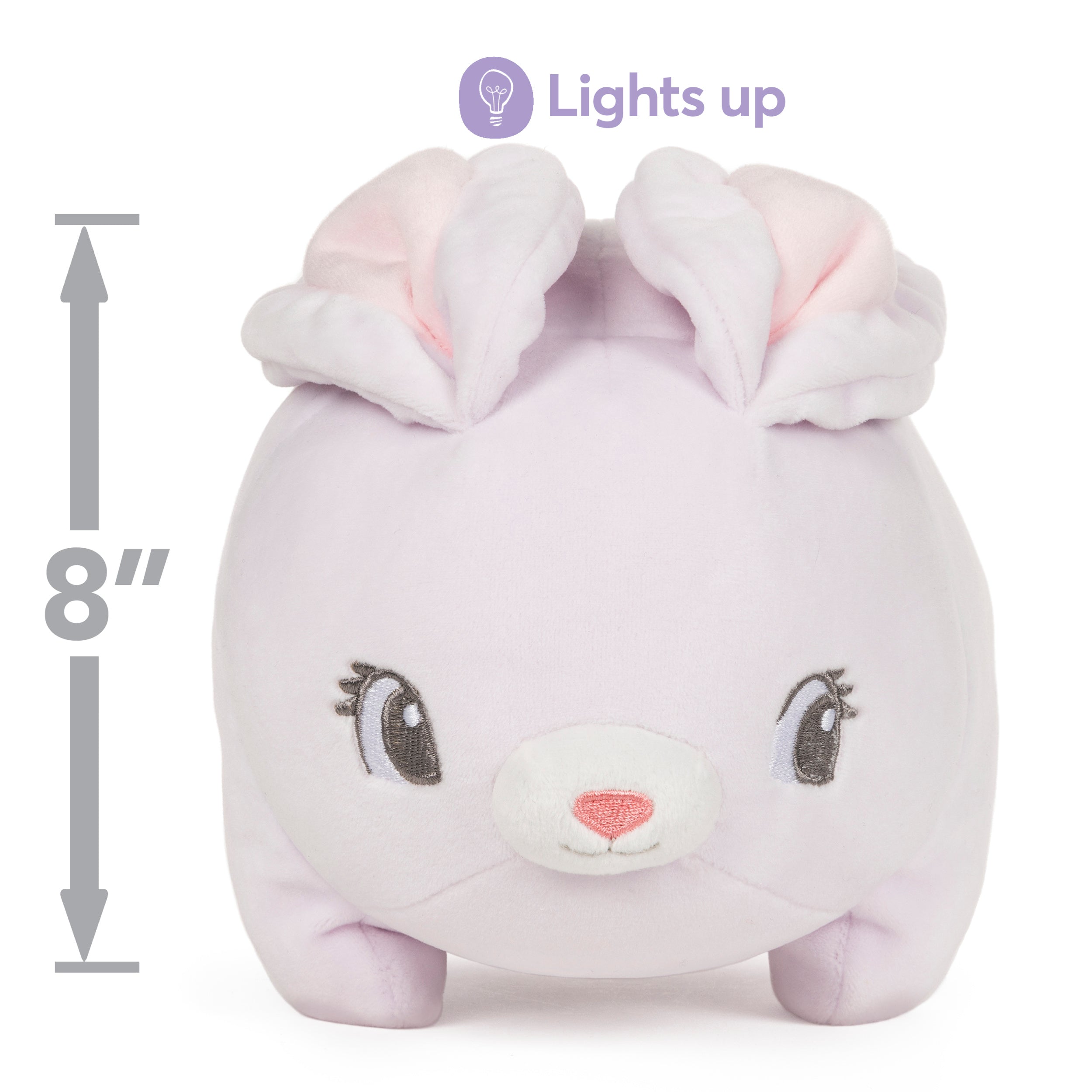 GUND Glow Bops BunBop Bunny Stuffed Animal, Touch Activated Glow in the Dark LED Plush Toy, Squishy Toy for Ages 3 and Up, 8”
