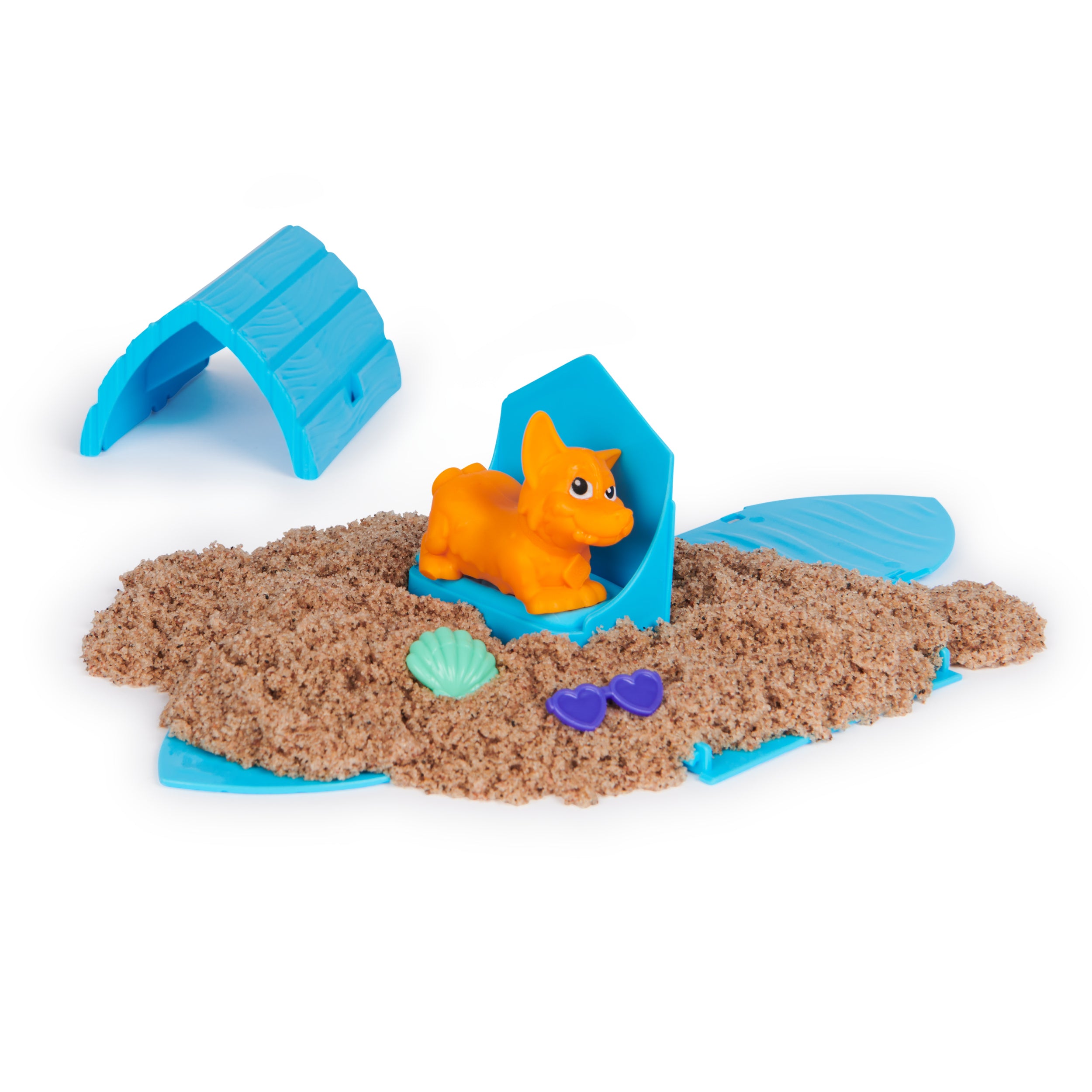 Kinetic Sand, Doggie Dig with Surprise Multipurpose Dog Tool, 6oz Beach Sand and Play Sand Storage Styles May Vary, Sensory Toys for Kids