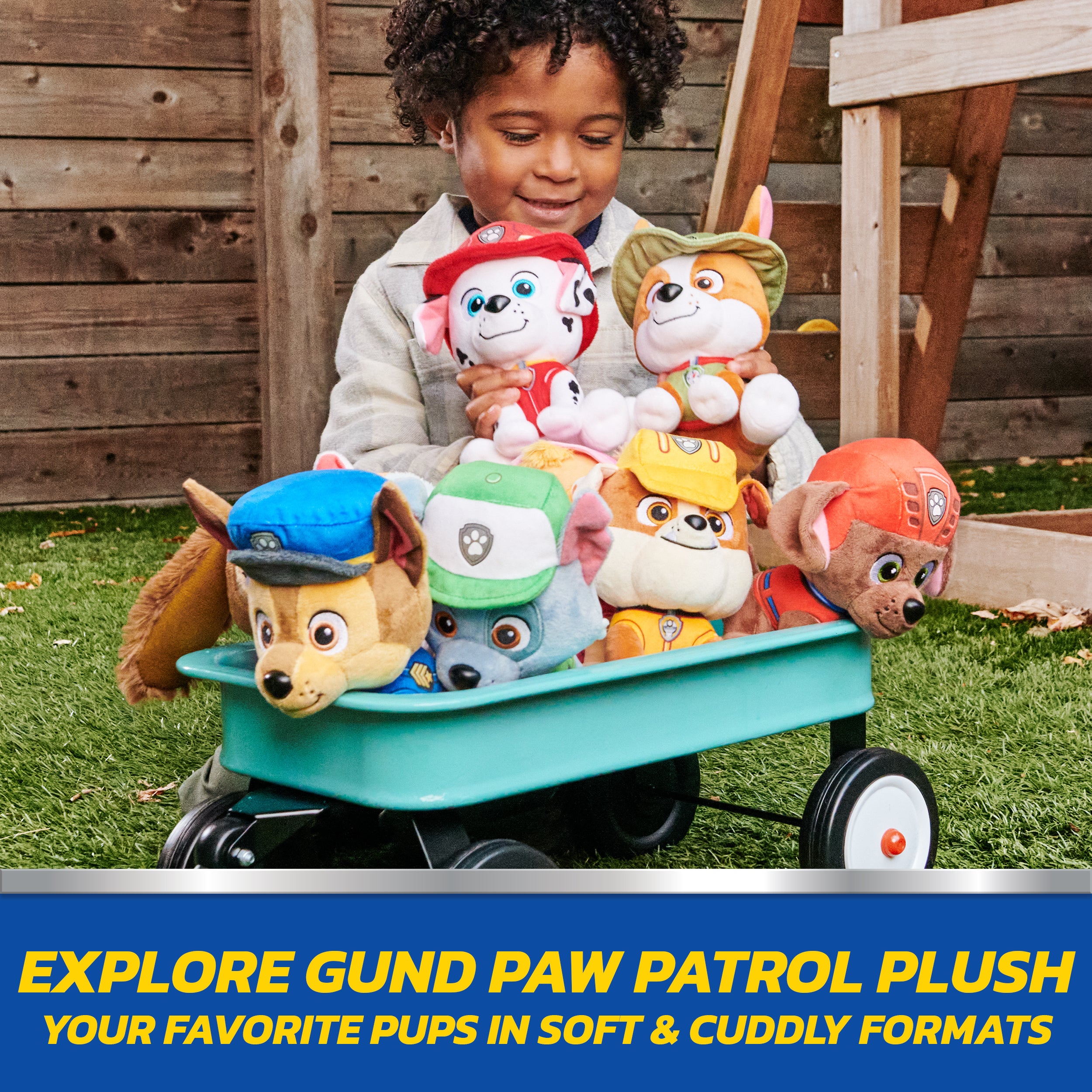 GUND PAW Patrol Official Rubble Take Along Buddy Plush Toy, Premium Stuffed Animal for Ages 1 & Up, Yellow/Brown, 13”