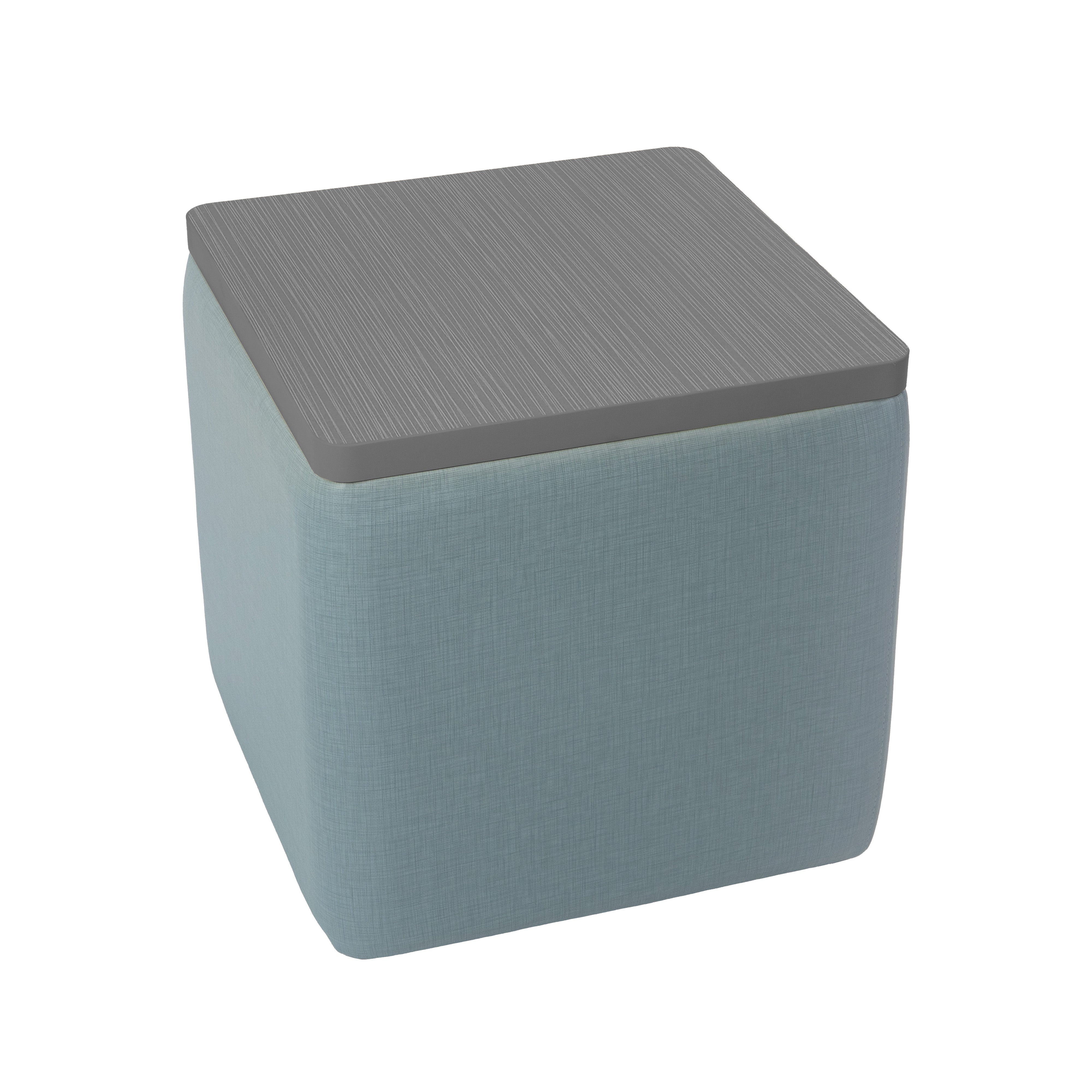 Pro Series Upholstered 18" x 18" Square Ottoman Table 18" Height - Sky Blue Crosshatch/Cosmic Strandz