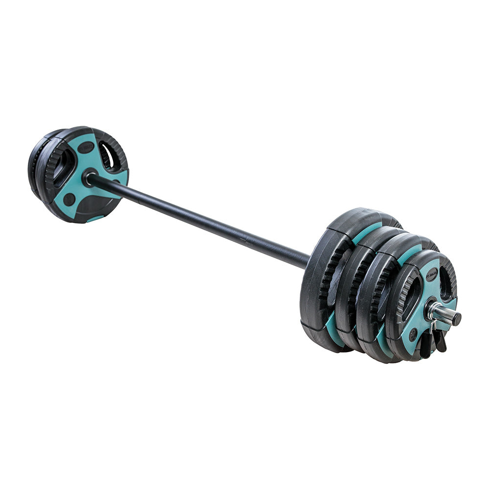 Usw 54Lb Weight Set With 55" Padded Bar - Teal