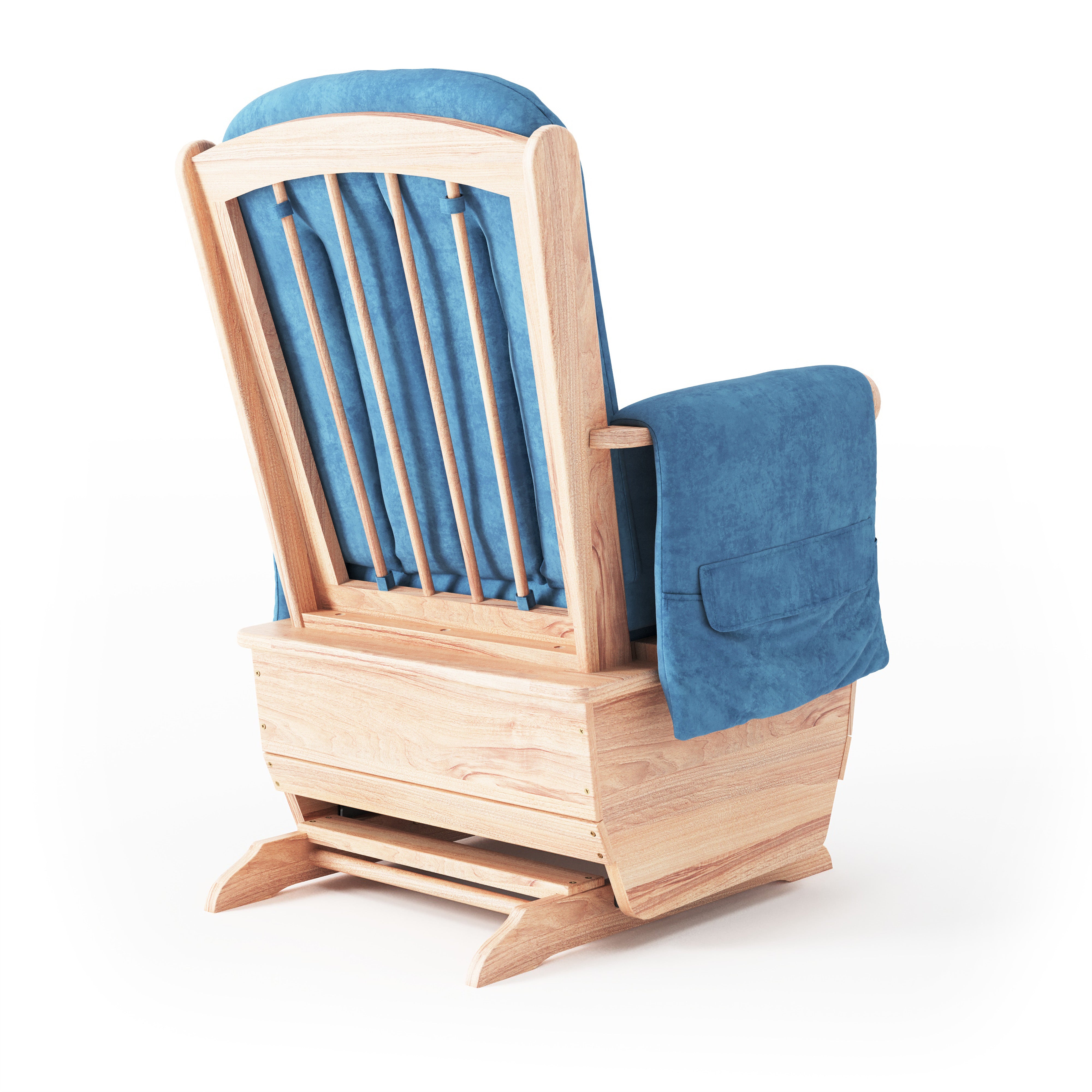Safe Rocker Glider with Std. Base and Blue Microfiber Cushions