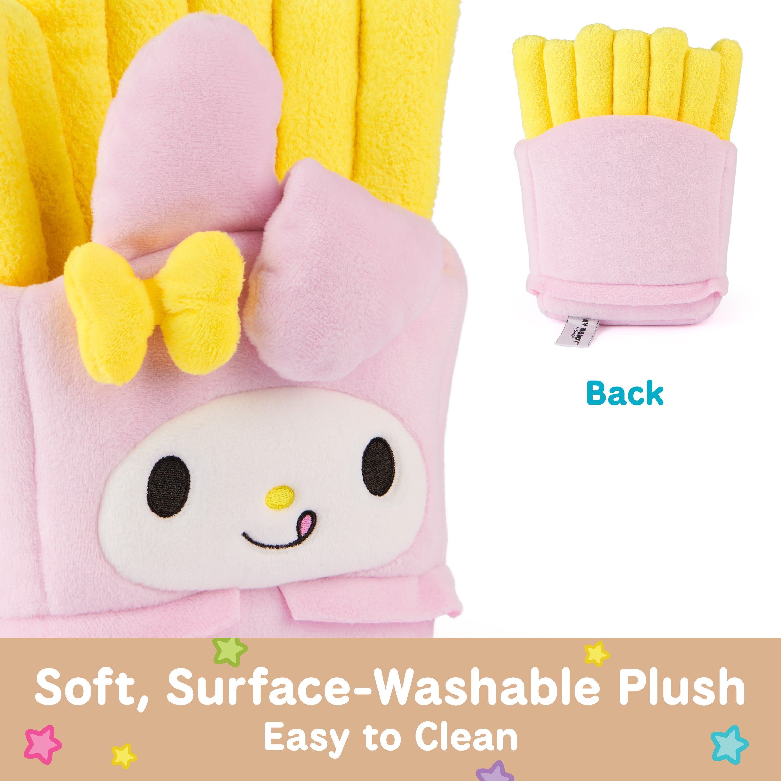 GUND Sanrio Official Hello Kitty and Friends My Melody French Fries Plush, Collectible Plush Toy, Stuffed Animal for Ages 1 and Up, Pink/Yellow, 8”
