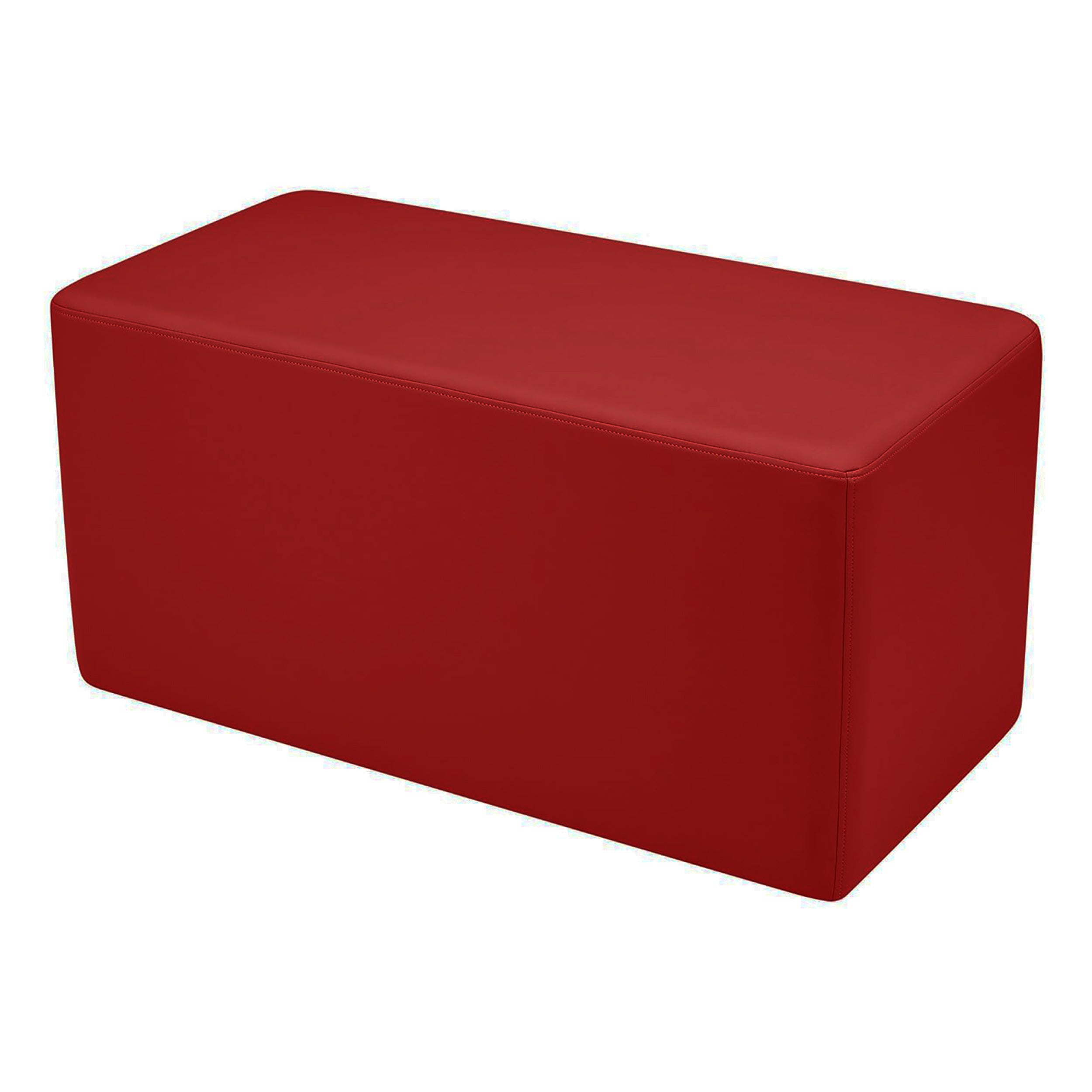 Pro Series Upholstered Rectangle Ottoman 18" Height - Crimson