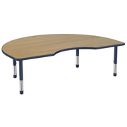 48" x 72" Kidney Thermofused Activity Table with Adjustable Chunky Legs - Pasadena Oak/Navy