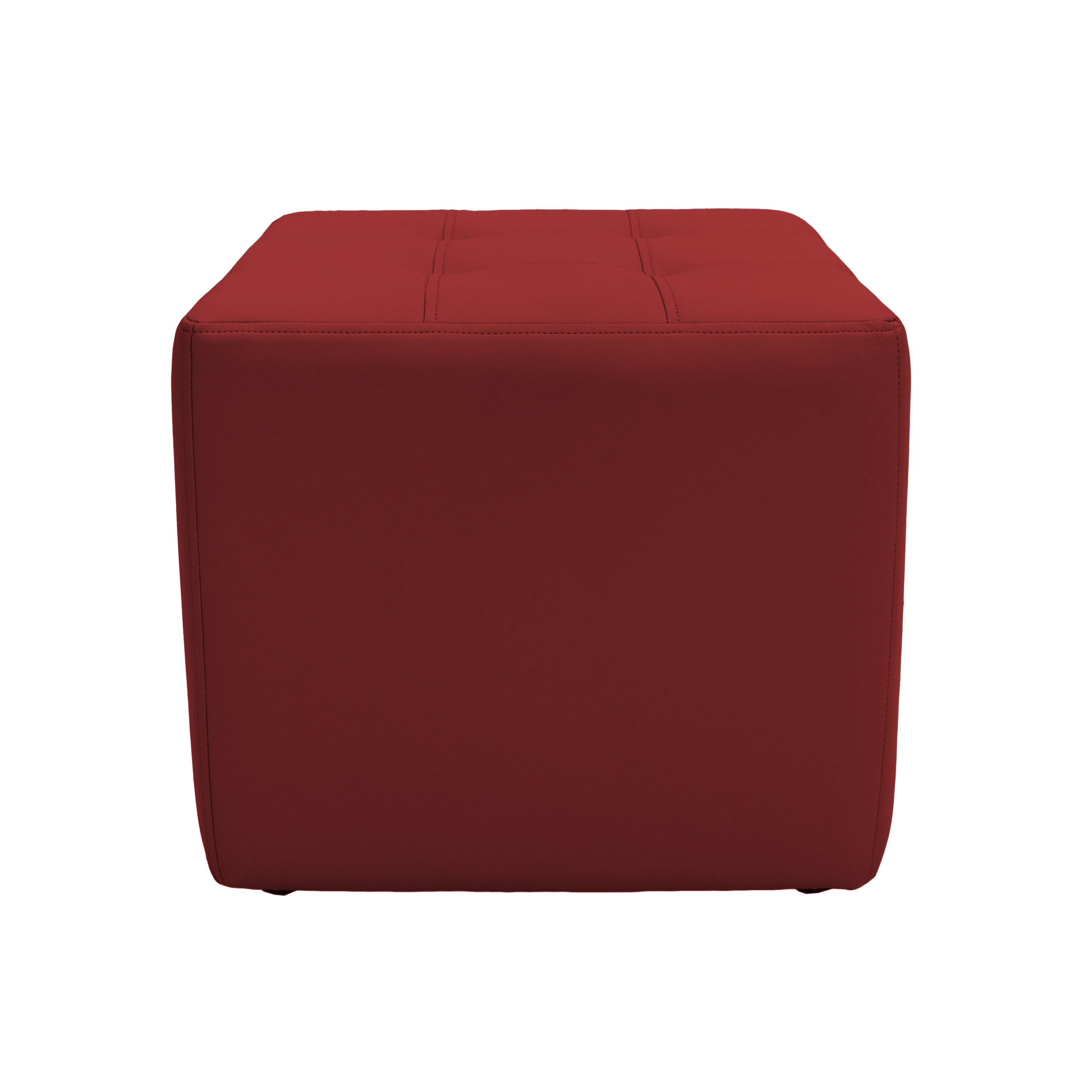 Tufted Square Ottoman 16" Height - Crimson