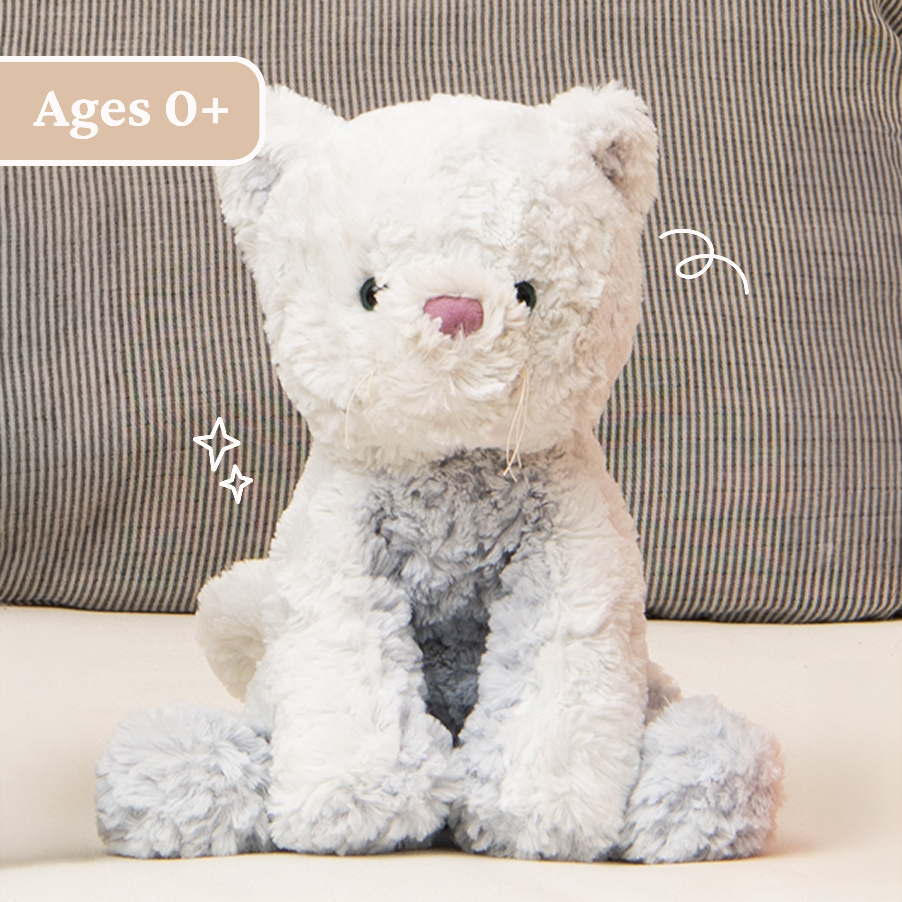 GUND Cozys Collection Kitty Cat Plush Soft Stuffed Animal for Ages 1 and Up, Blue, 10"