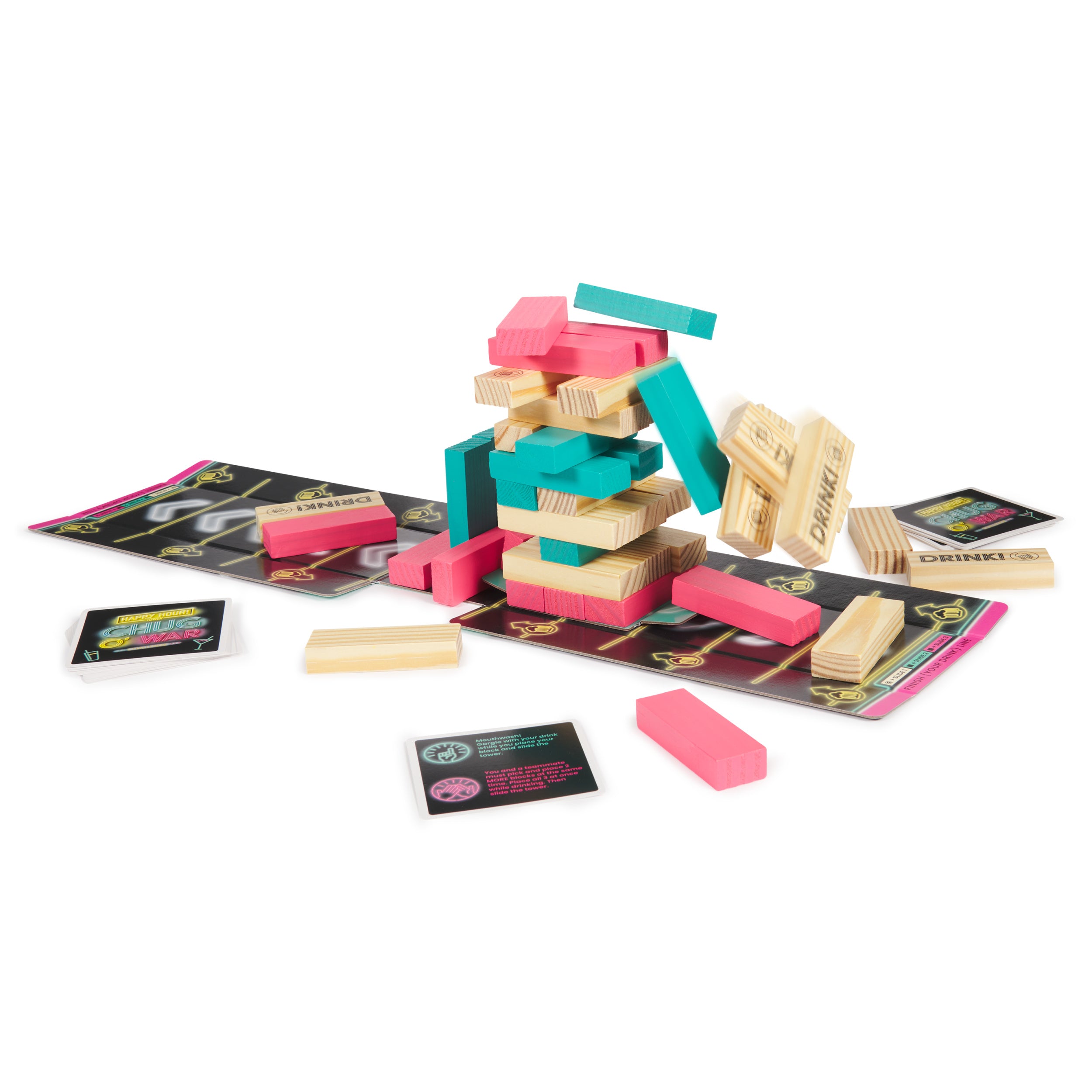 Spin Master Games, Chug O War Tumbling Tower, Adult Party Game for Happy Hour Hangs, 4 & Up Players, for Ages 21 & Up
