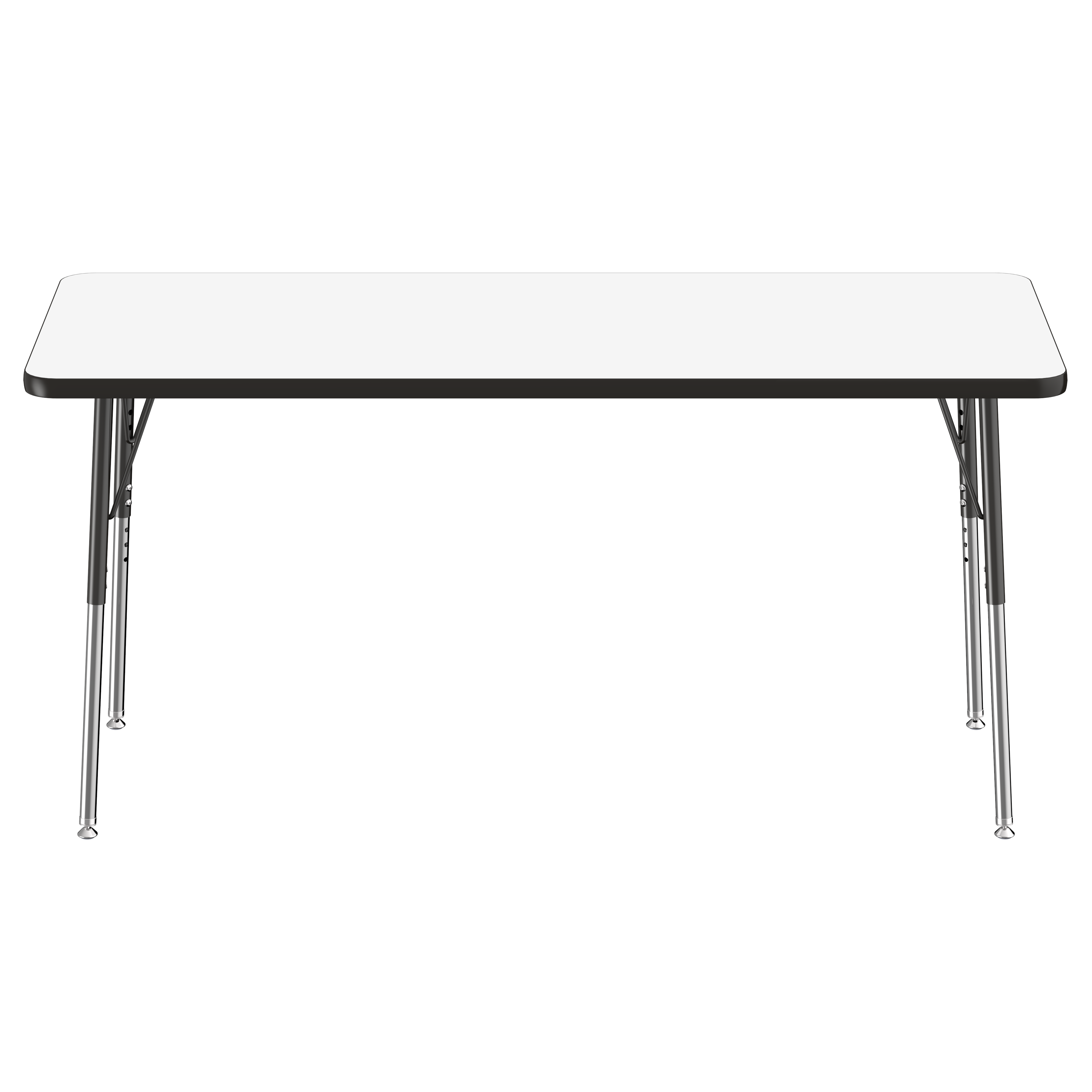 24" x 60" Rectangle Dry-Erase Activity Table with Adjustable Standard Swivel Glide Legs - Whiteboard/Black