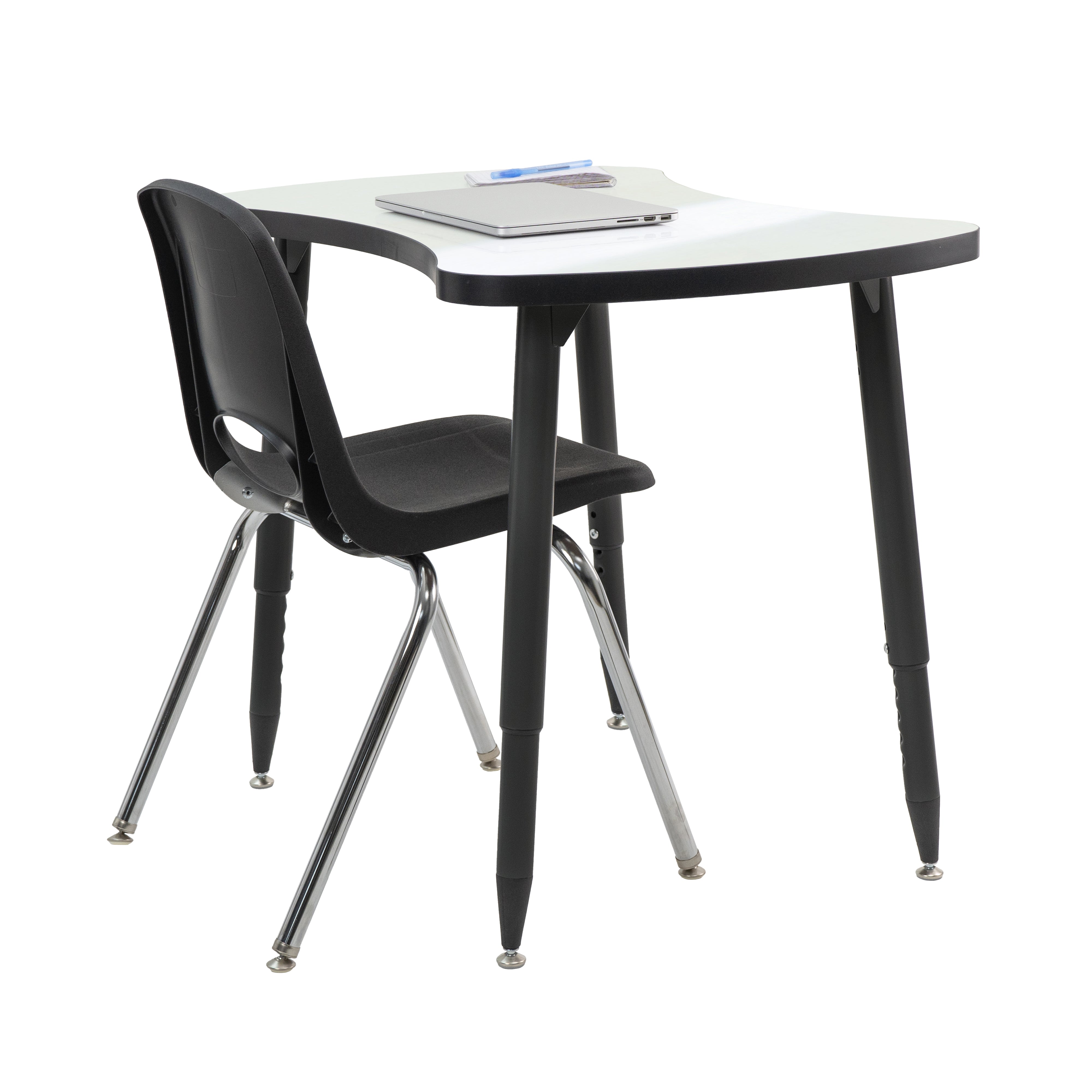 Adapte 25" x 37" Bowtie Dry-Erase Activity Table with Adjustable Tapered Legs - Whiteboard/Black