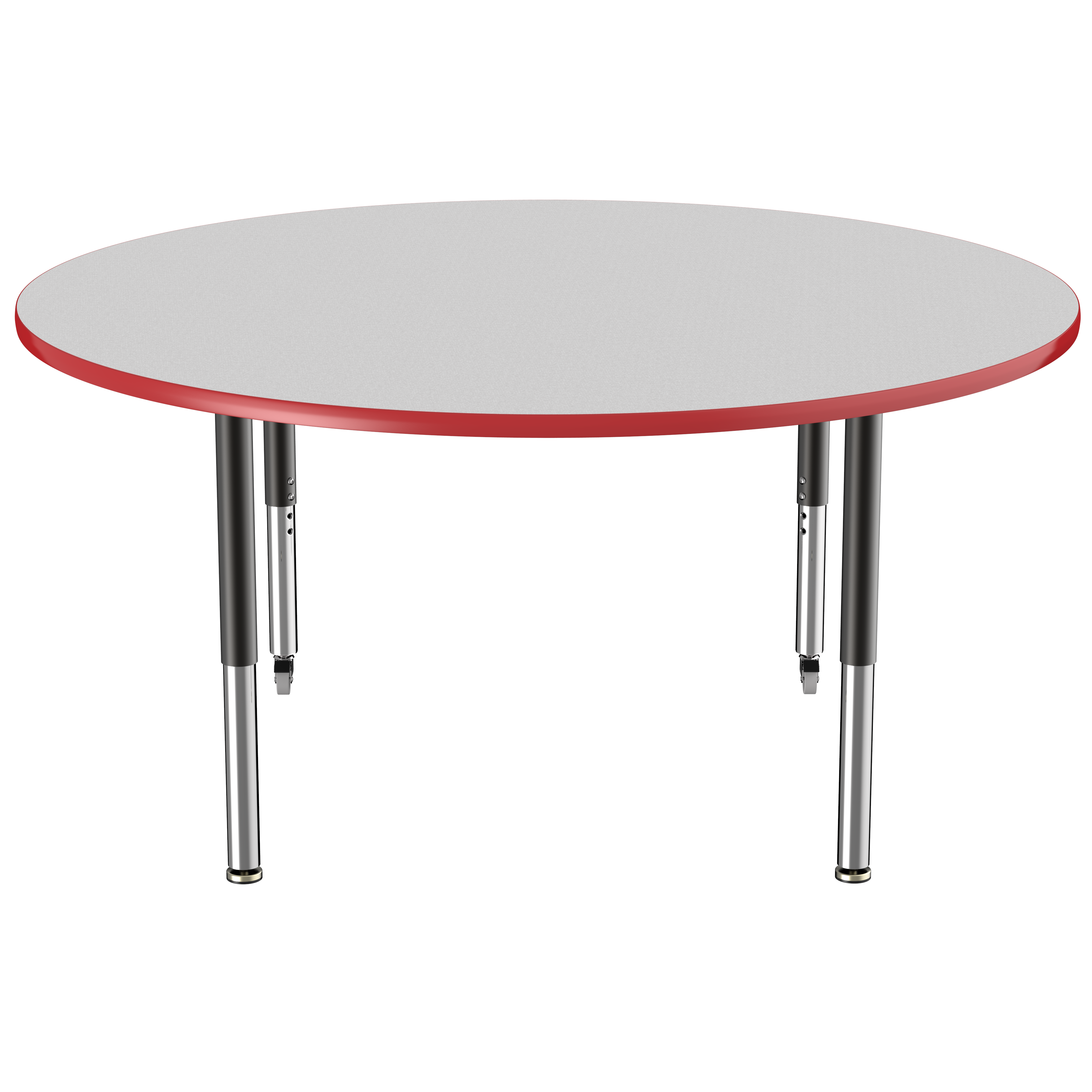 60" Round T-Molding Activity Table with Adjustable Super Legs - Gray/Red/Black