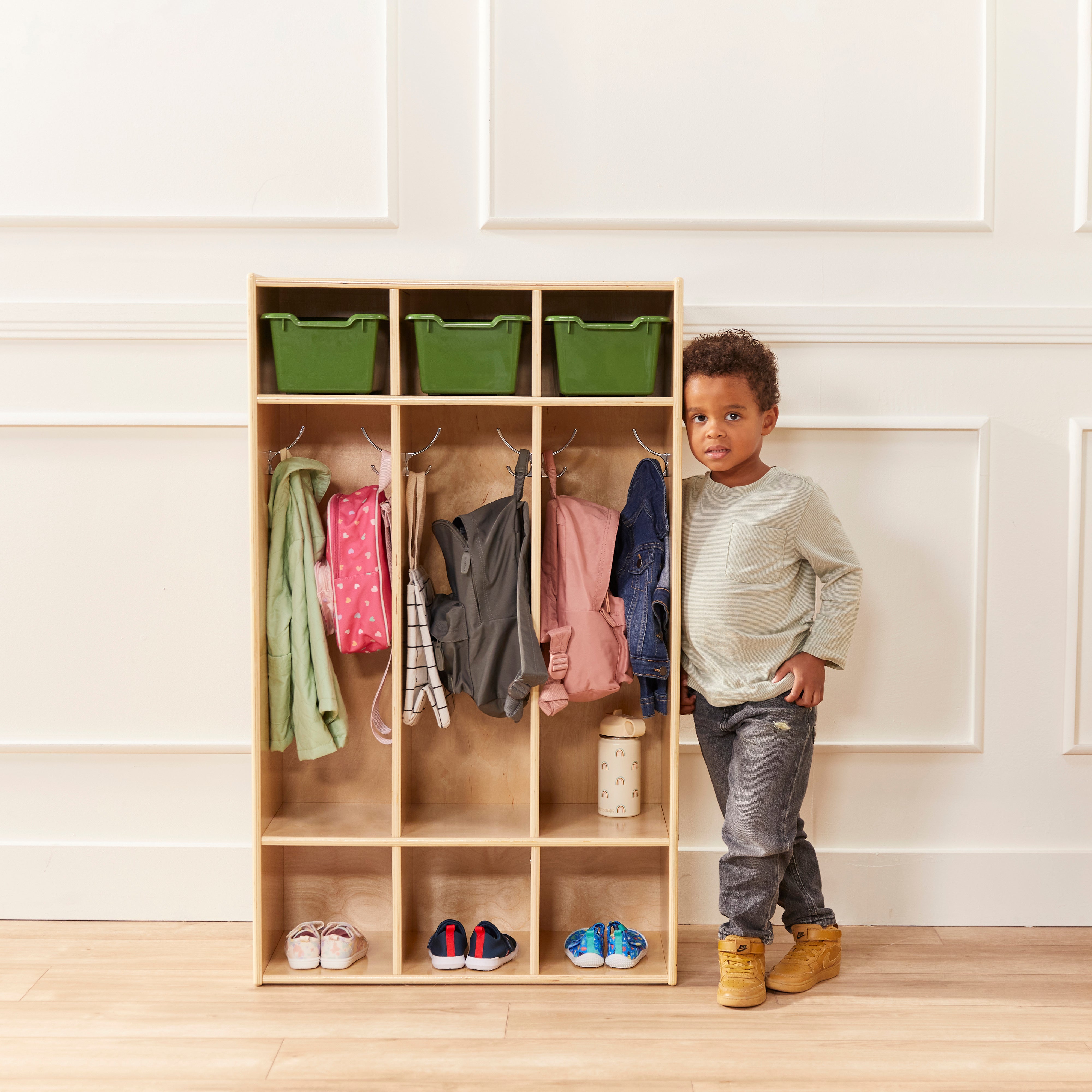 Streamline 3-Section Coat Locker - Natural