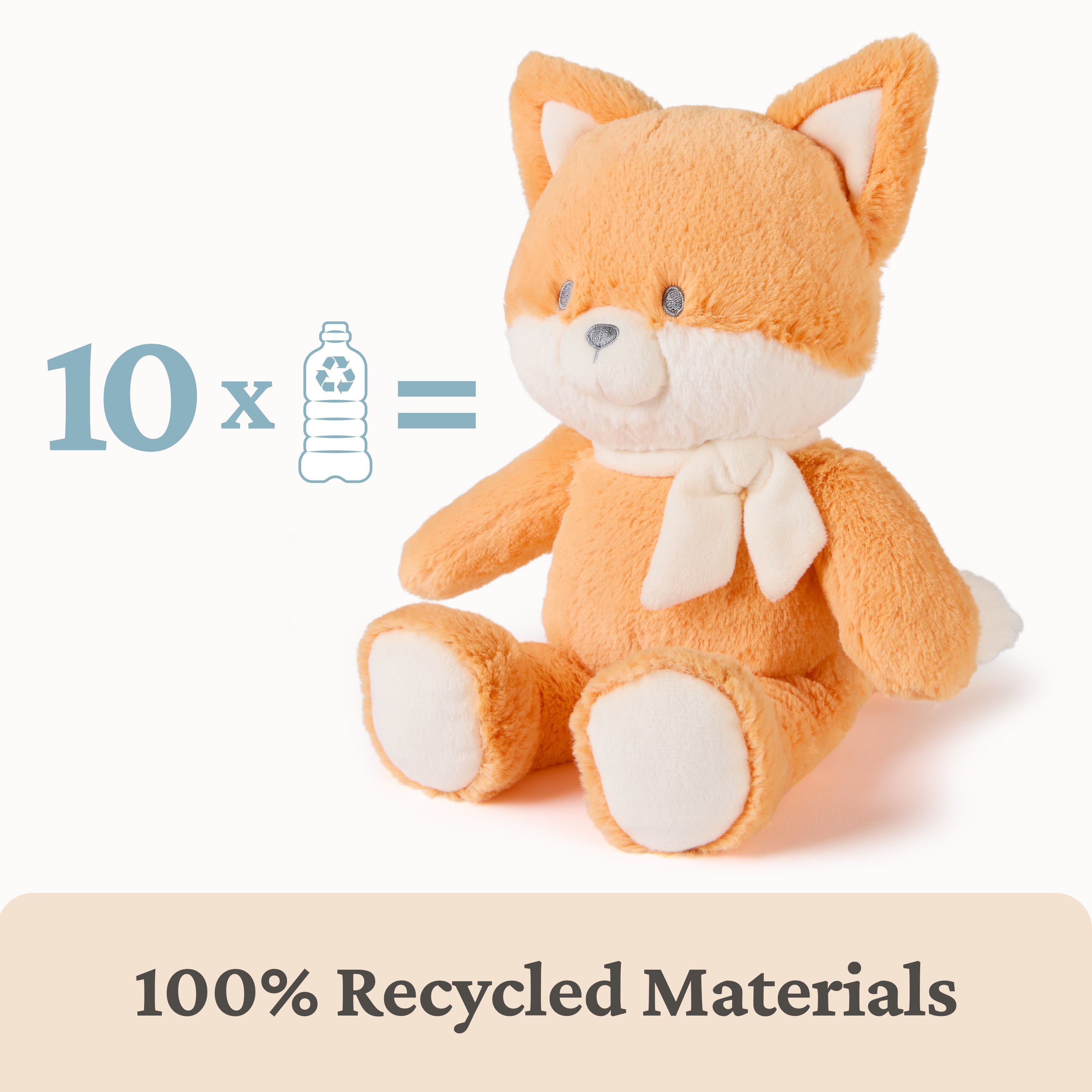 Baby GUND Sustainable Fox Plush, Stuffed Animal Made from 100% Recycled Materials, Spring Decor for Babies and Newborns, Orange/Cream, 13”