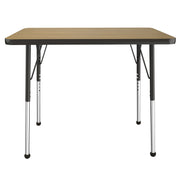 24" x 36" Rectangle T-Molding Activity Table with Adjustable Standard Ball Glide Legs - Pasadena Oak/Black