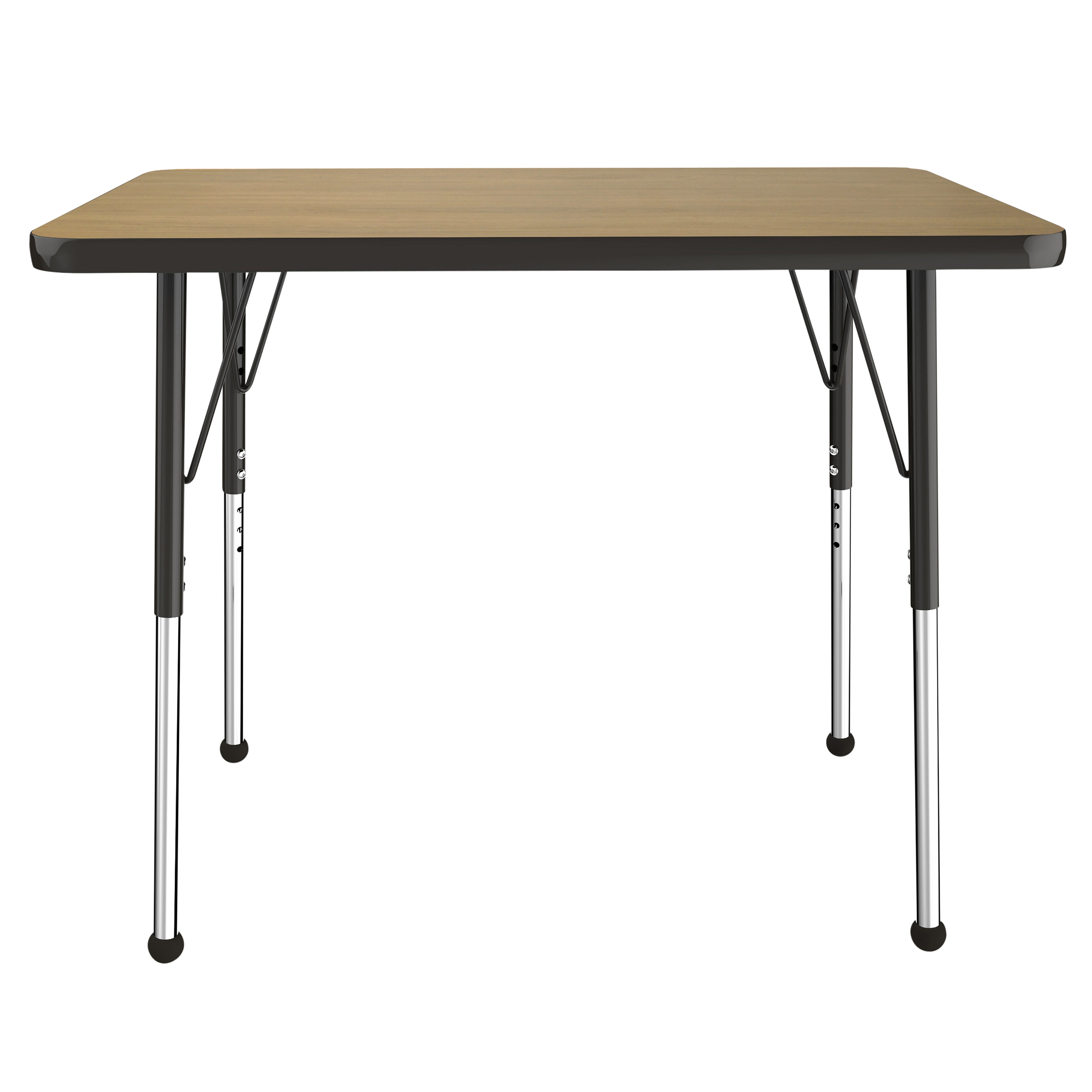 24" x 36" Rectangle T-Molding Activity Table with Adjustable Standard Ball Glide Legs - Pasadena Oak/Black
