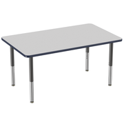 36" x 60" Rectangle T-Molding Activity Table with Adjustable Super Legs - Gray/Navy/Black