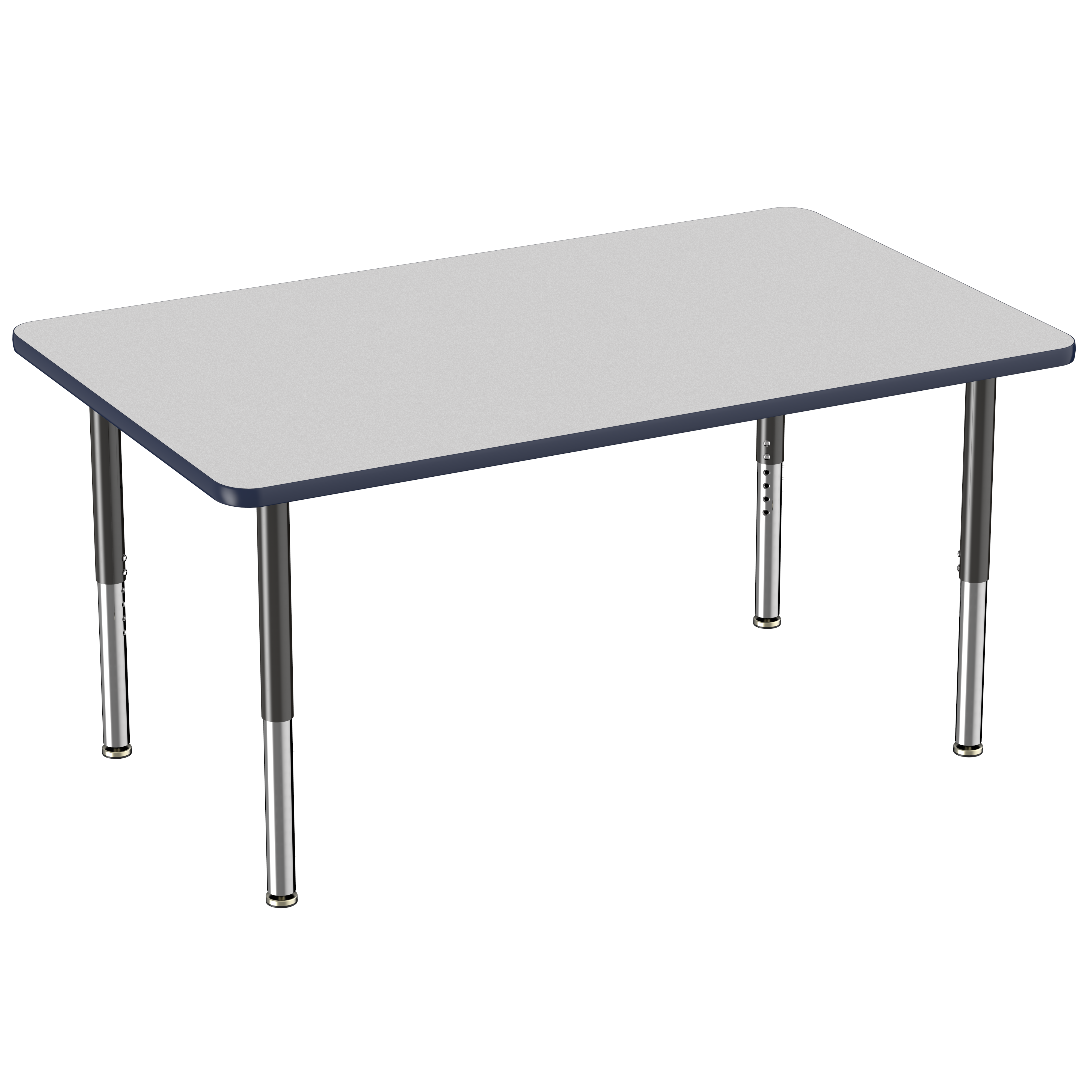 36" x 60" Rectangle T-Molding Activity Table with Adjustable Super Legs - Gray/Navy/Black