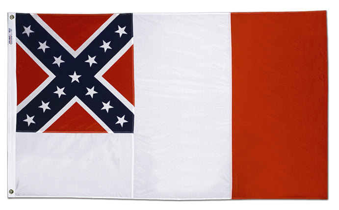 Third Confederate Flag 3x5 ft. Nylon Dyed Design