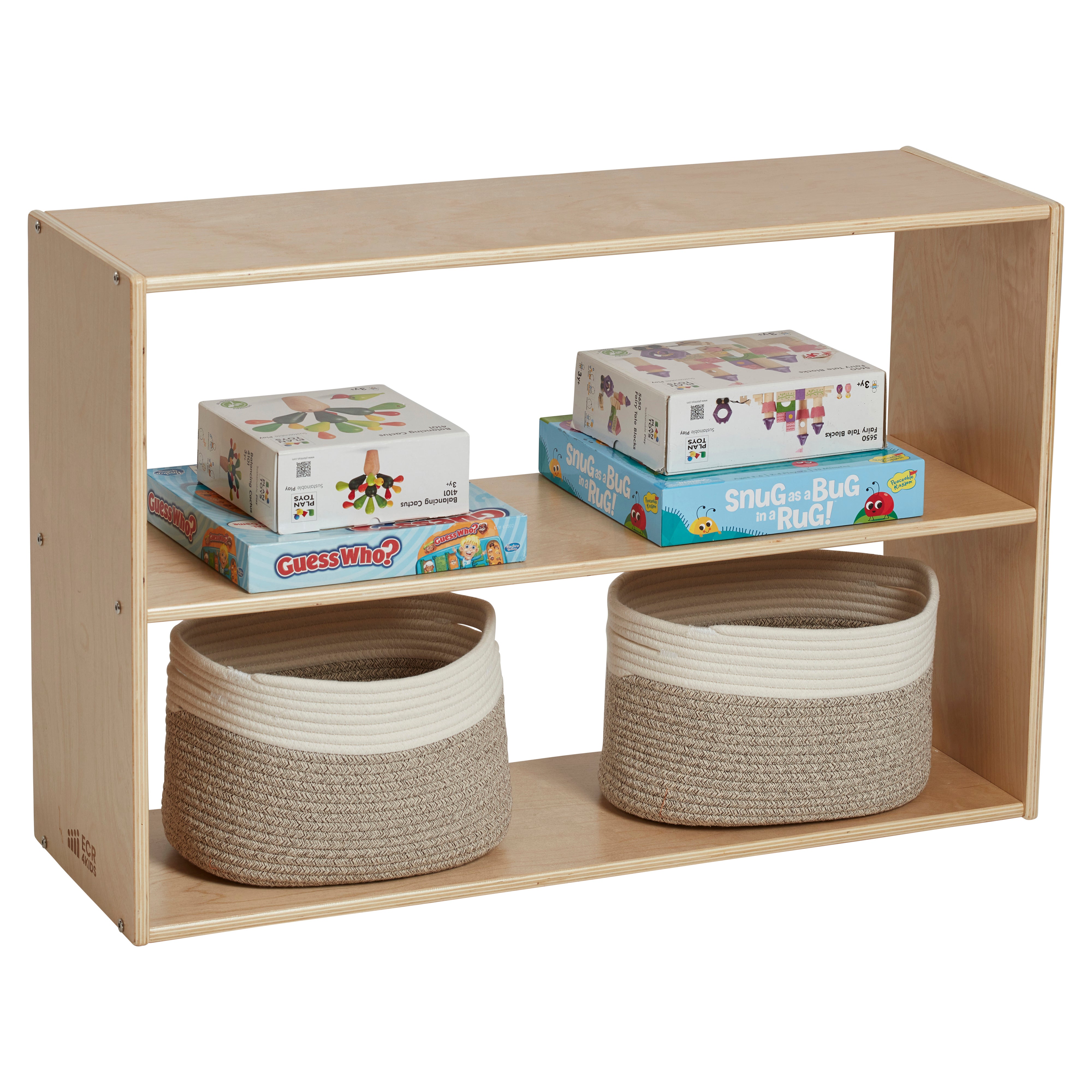 Streamline 2-Shelf Storage Cabinet without Back 24in H - Natural