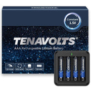 Tenavolts Tenavolts 1.5V AAA Lithium Rechargeable Battery with USB Charger, 1110 mWh (4 Count)