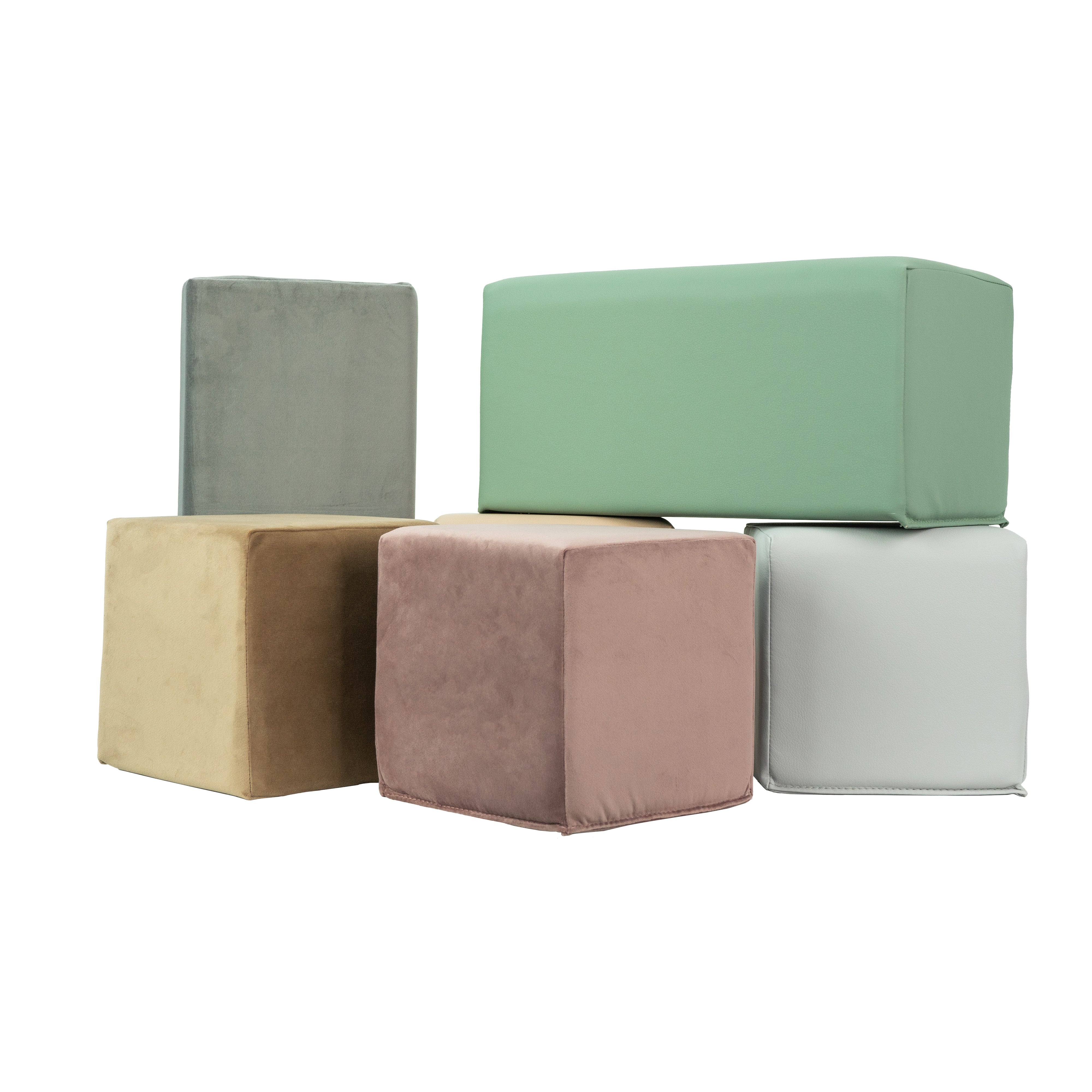 SoftScape Two-Texture Big Block Set, 6-Piece - Cactus
