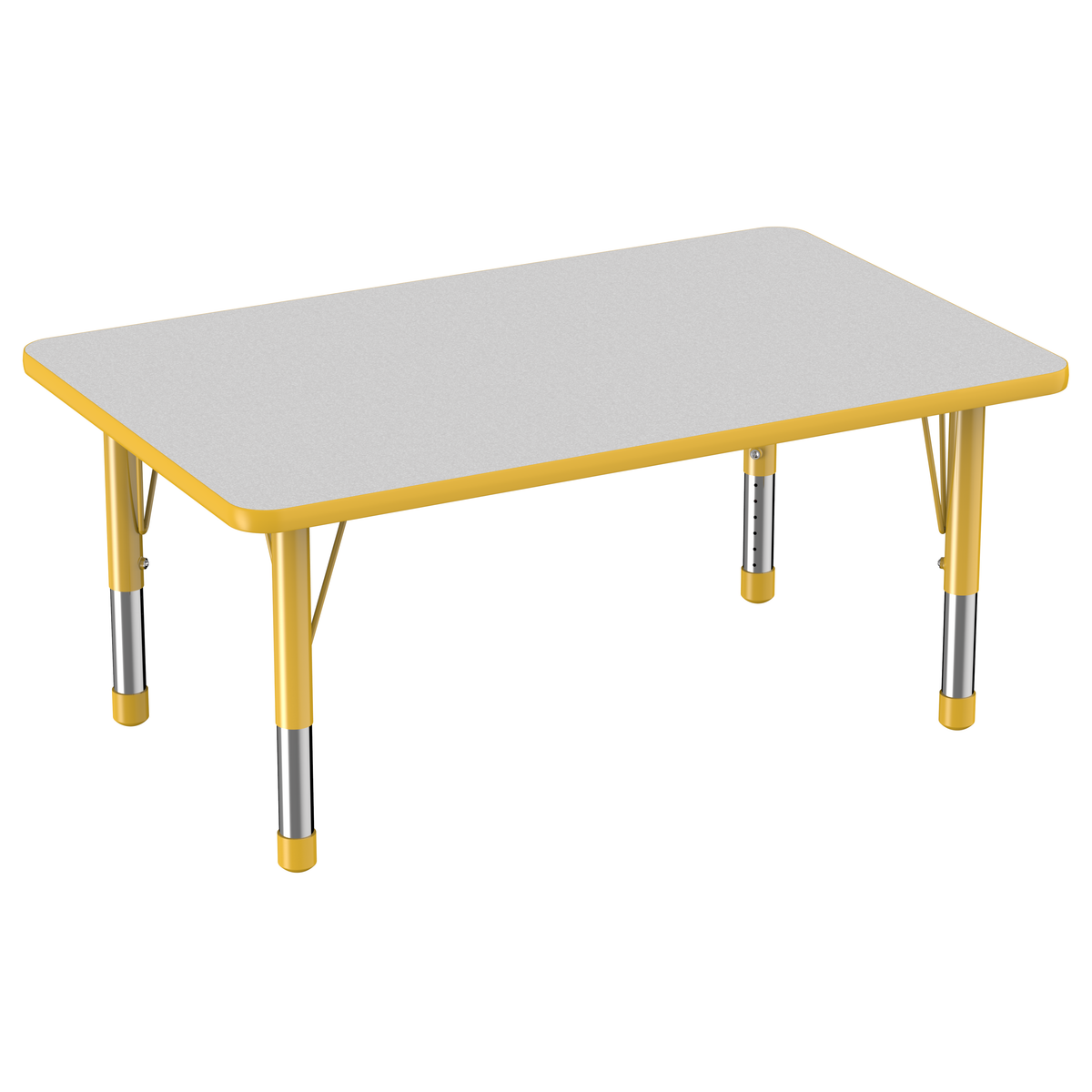 30" x 48" Rectangle T-Molding Activity Table with Adjustable Chunky Legs - Gray/Yellow