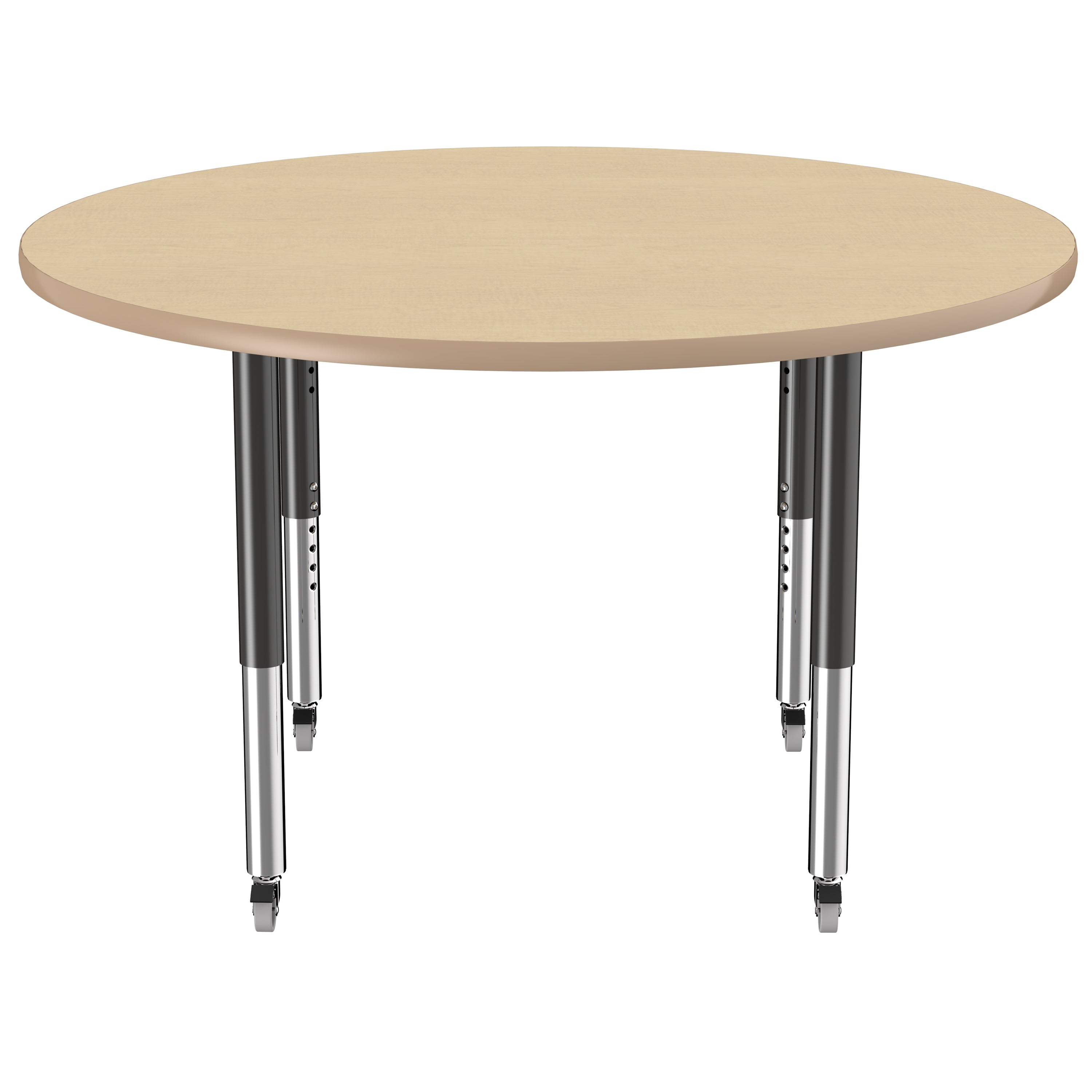 48" Round T-Molding Activity Table with Adjustable Super Legs - Maple/Maple/Black