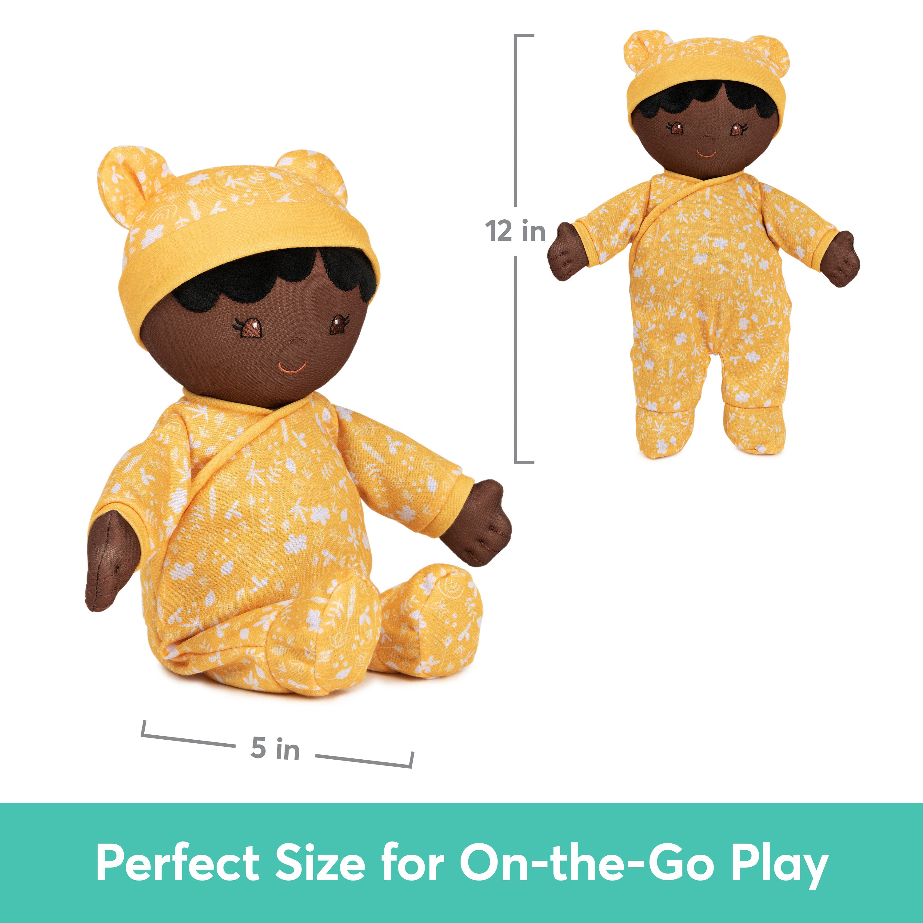 Baby GUND Sustainable Baby Doll, Plush Doll Made from Recycled Materials, For Babies and Newborns, Yellow, 12”