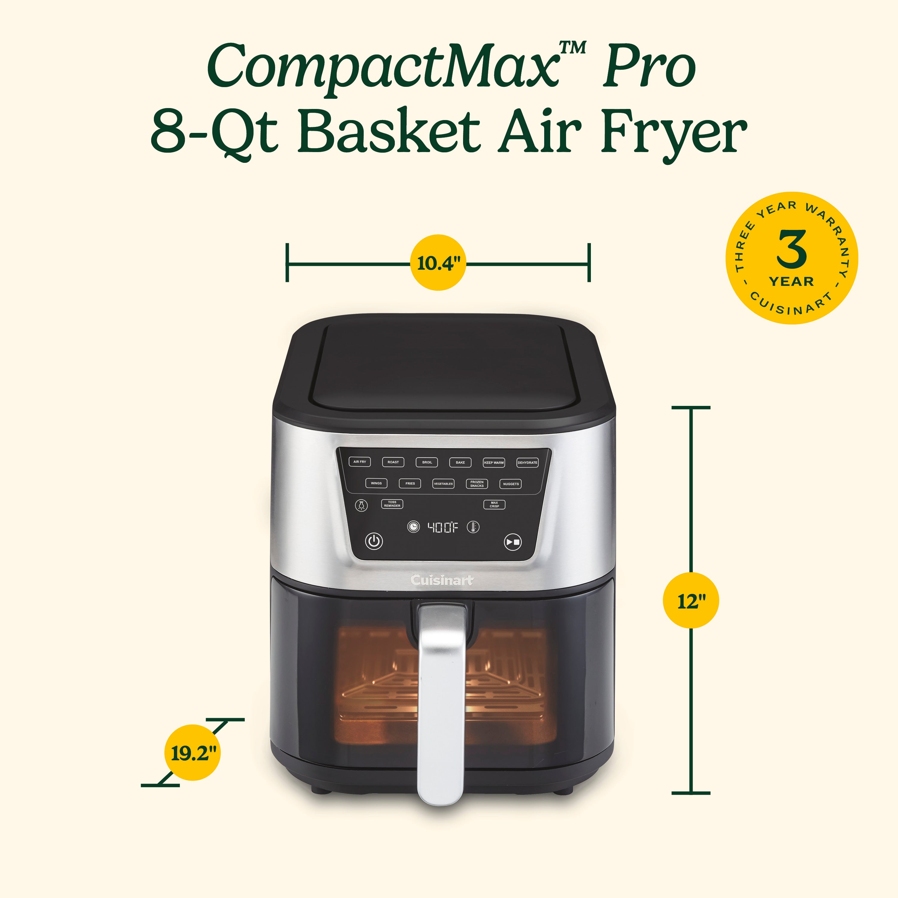 CompactMax™ 8-Qt Basket Air Fryer Pro