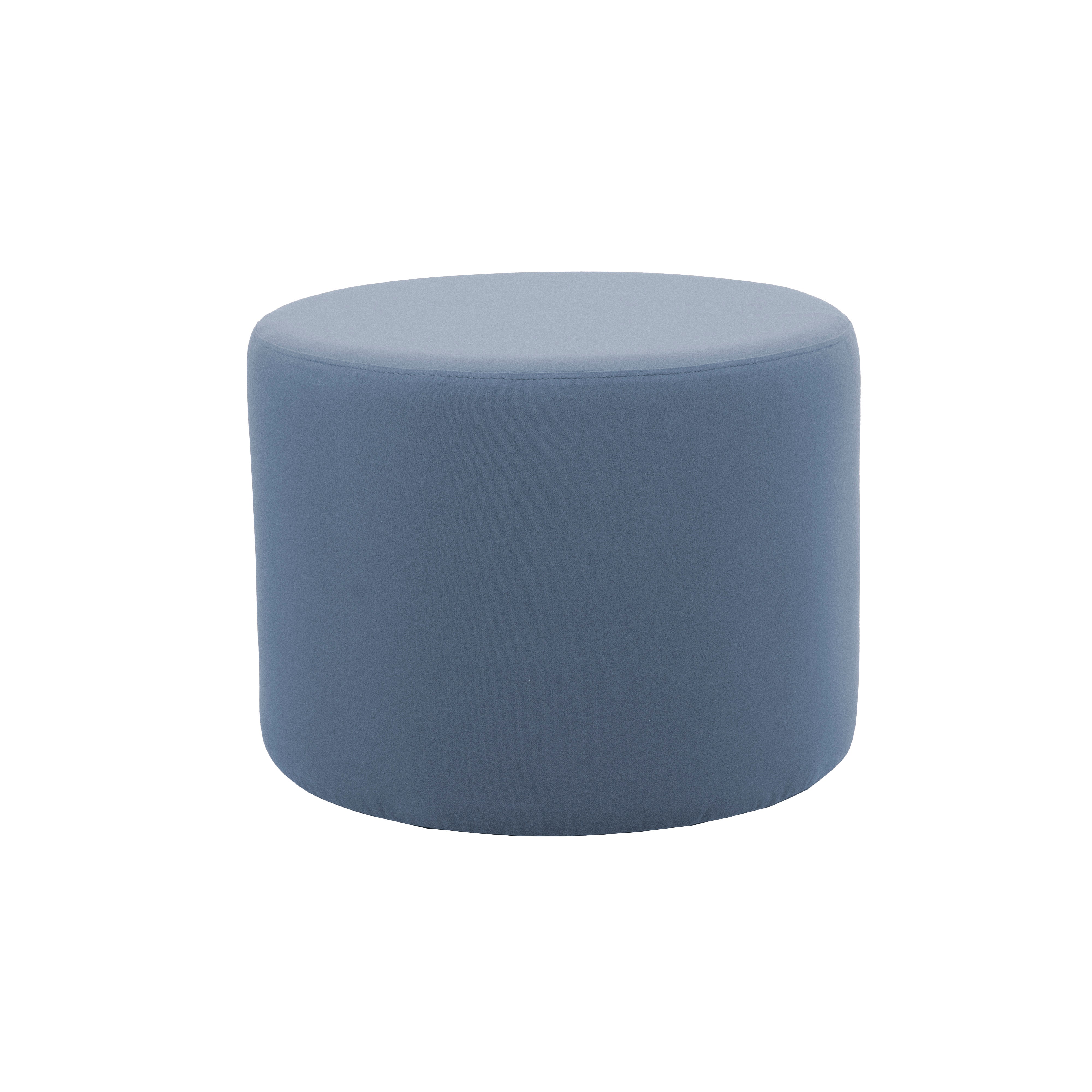 Outdoor 24" Round Ottoman with Sunbrella®, 18" H - Canvas Haze